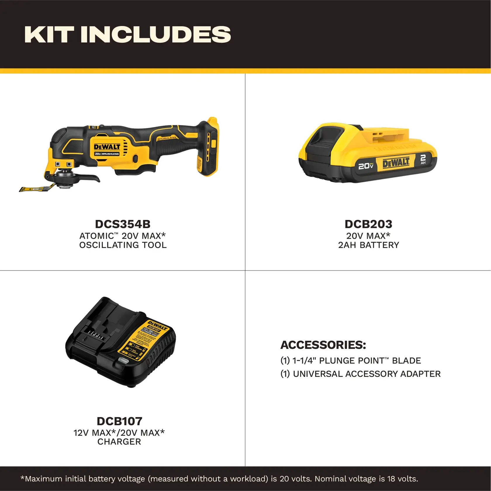 DEWALT® ATOMIC 20V MAX* Brushless Cordless Oscillating Multi-Tool Kit