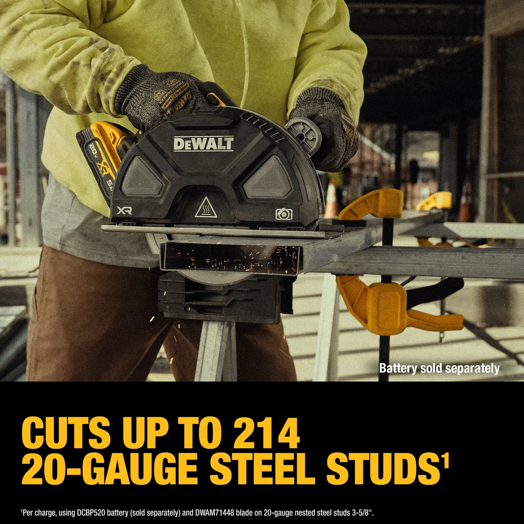 20V MAX* XR® BRUSHLESS Metal Cutting Circular Saw (Tool Only) highlighting claim 