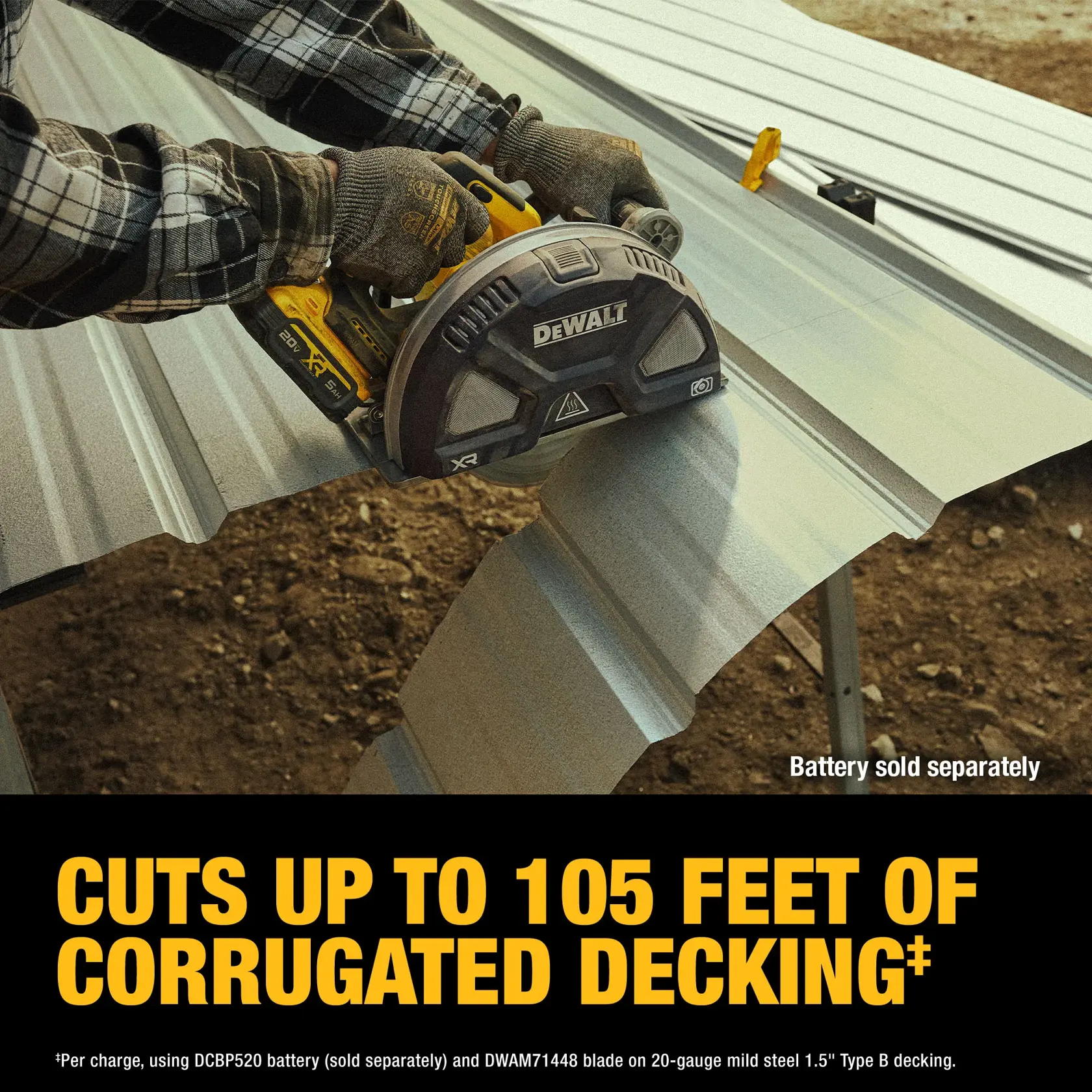 20V MAX* XR® BRUSHLESS Metal Cutting Circular Saw (Tool Only) highlighting claim 