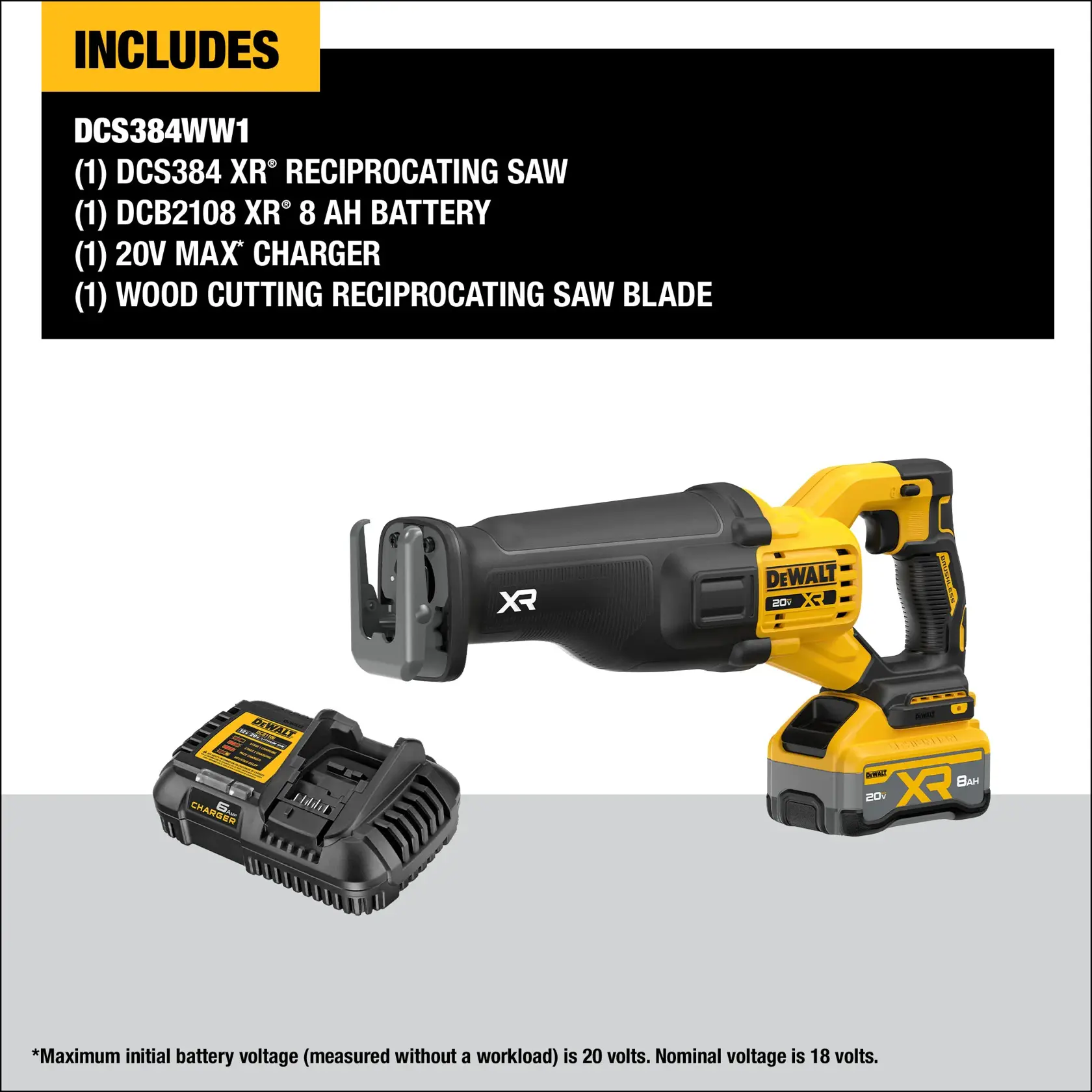 User cutting into metal material using the DCS484B reciprocating saw with XR POWERPACK battery 