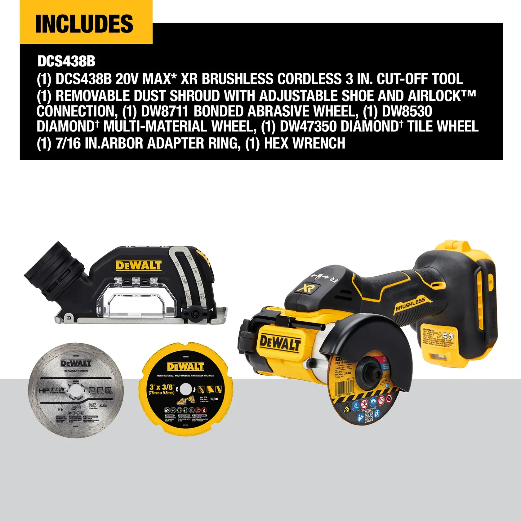 DEWALT® 20V MAX* XR® Brushless Cordless 3-in. Cut-Off Tool (Tool Only)