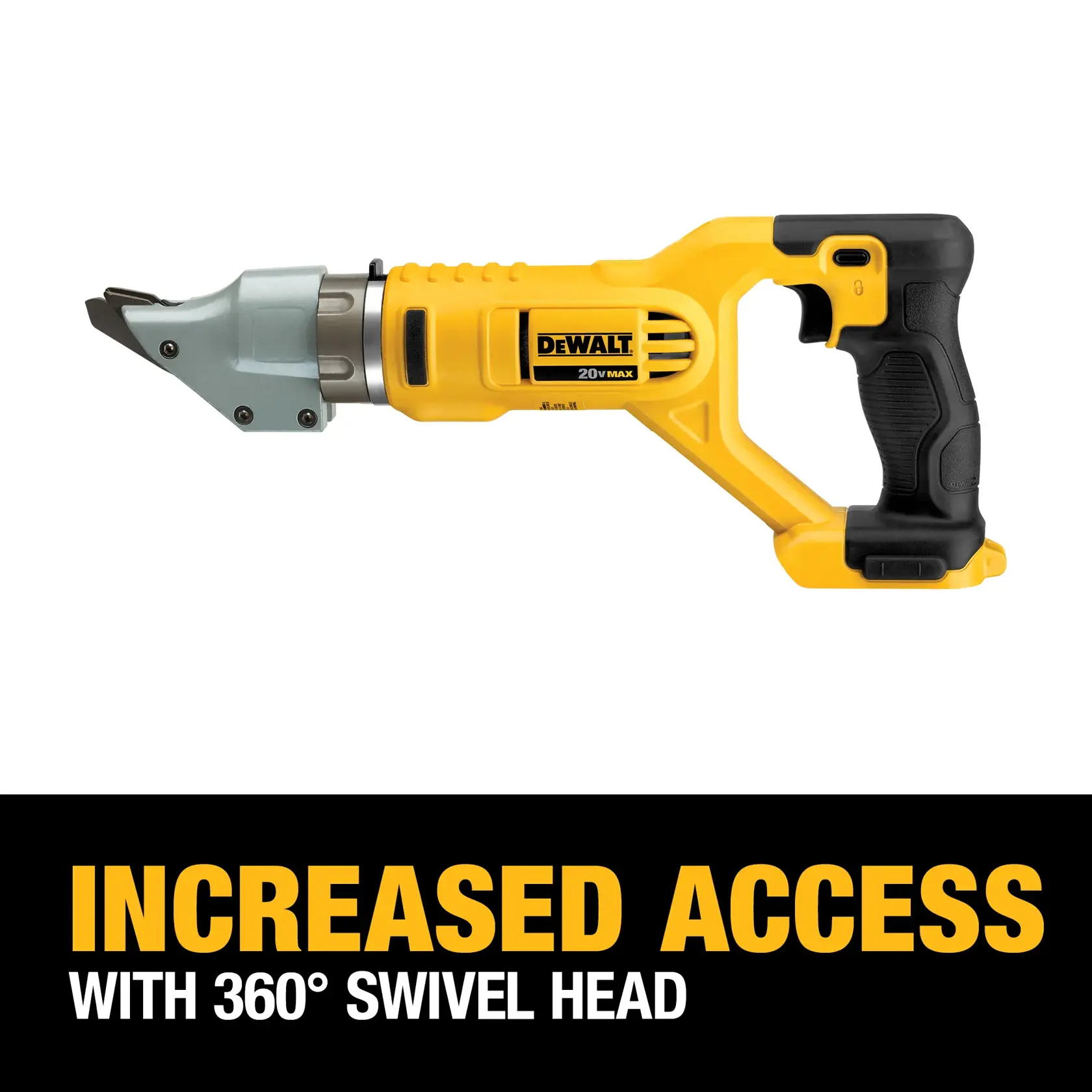 DEWALT® 20V MAX* 14 Gauge Swivel Head Double Cut Metal Shear (Tool Only)