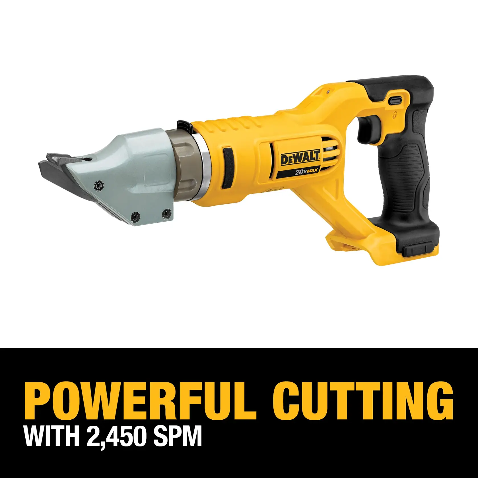 DEWALT® 20V MAX* 14 Gauge Swivel Head Double Cut Metal Shear (Tool Only)