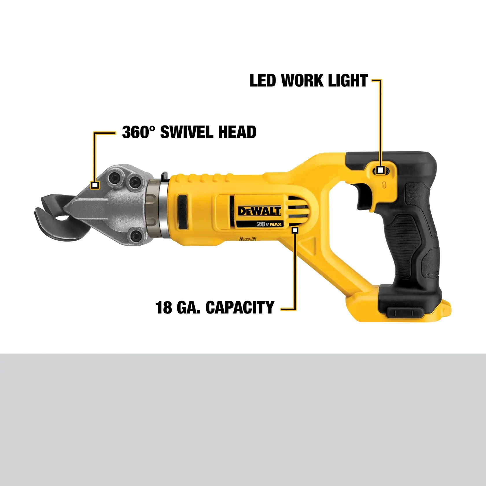 DEWALT® 20V MAX* 18 Gauge Offset Metal Shear (Tool Only)