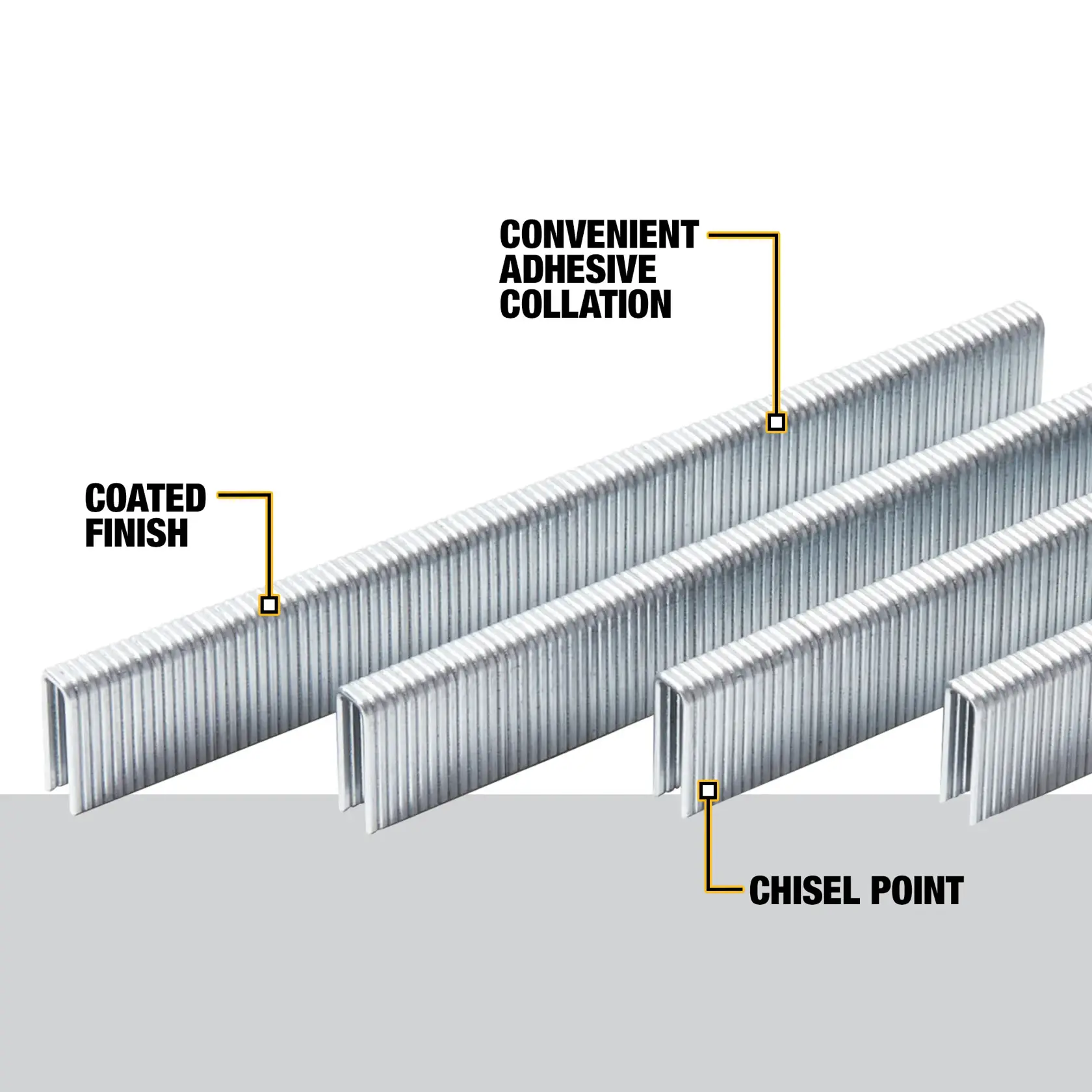 DEWALT® 1/4-in. Crown 5/8-in. Staples (18 Gauge) (2,500 PK)