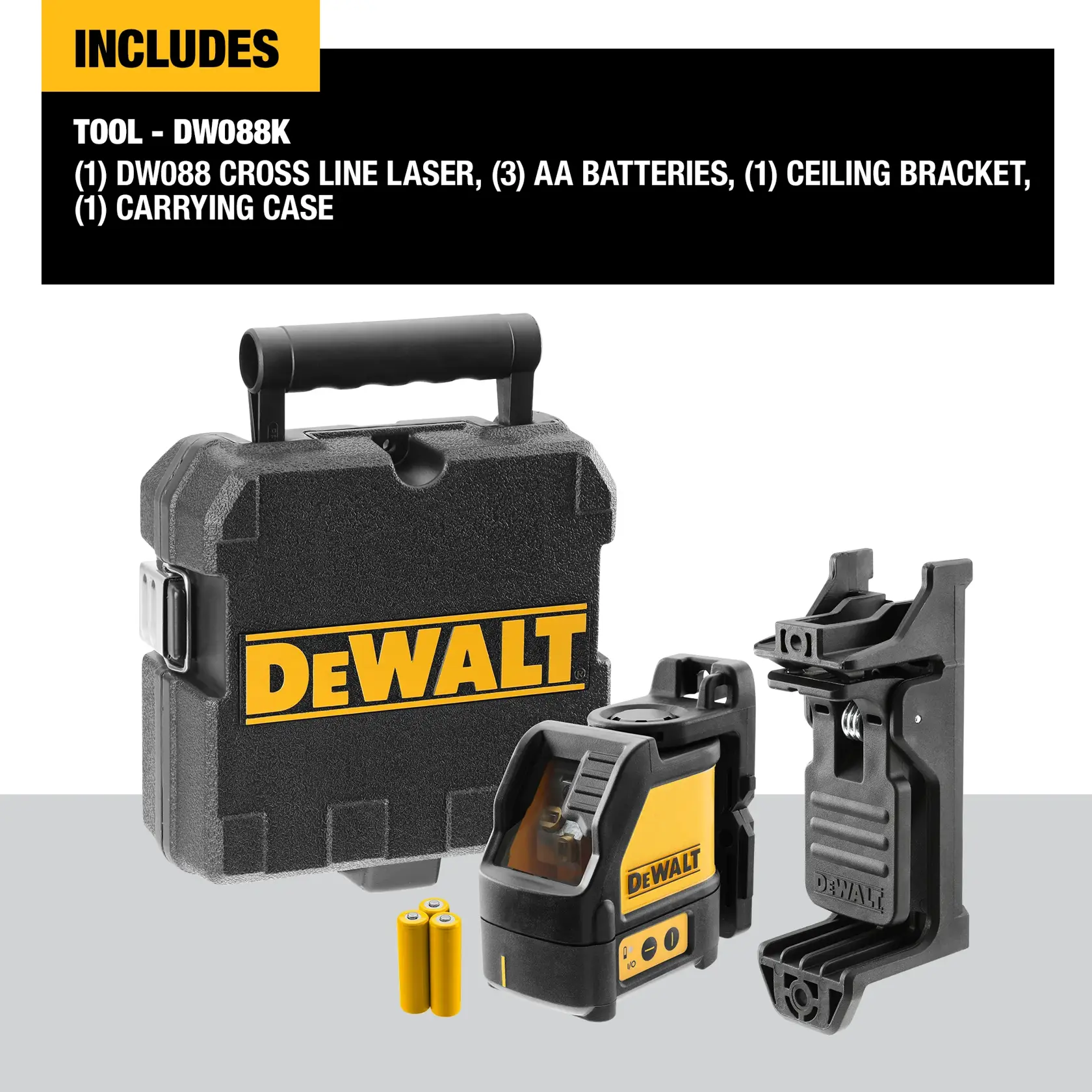DEWALT® Line Laser, Self-Leveling, Cross Line, Red Beam