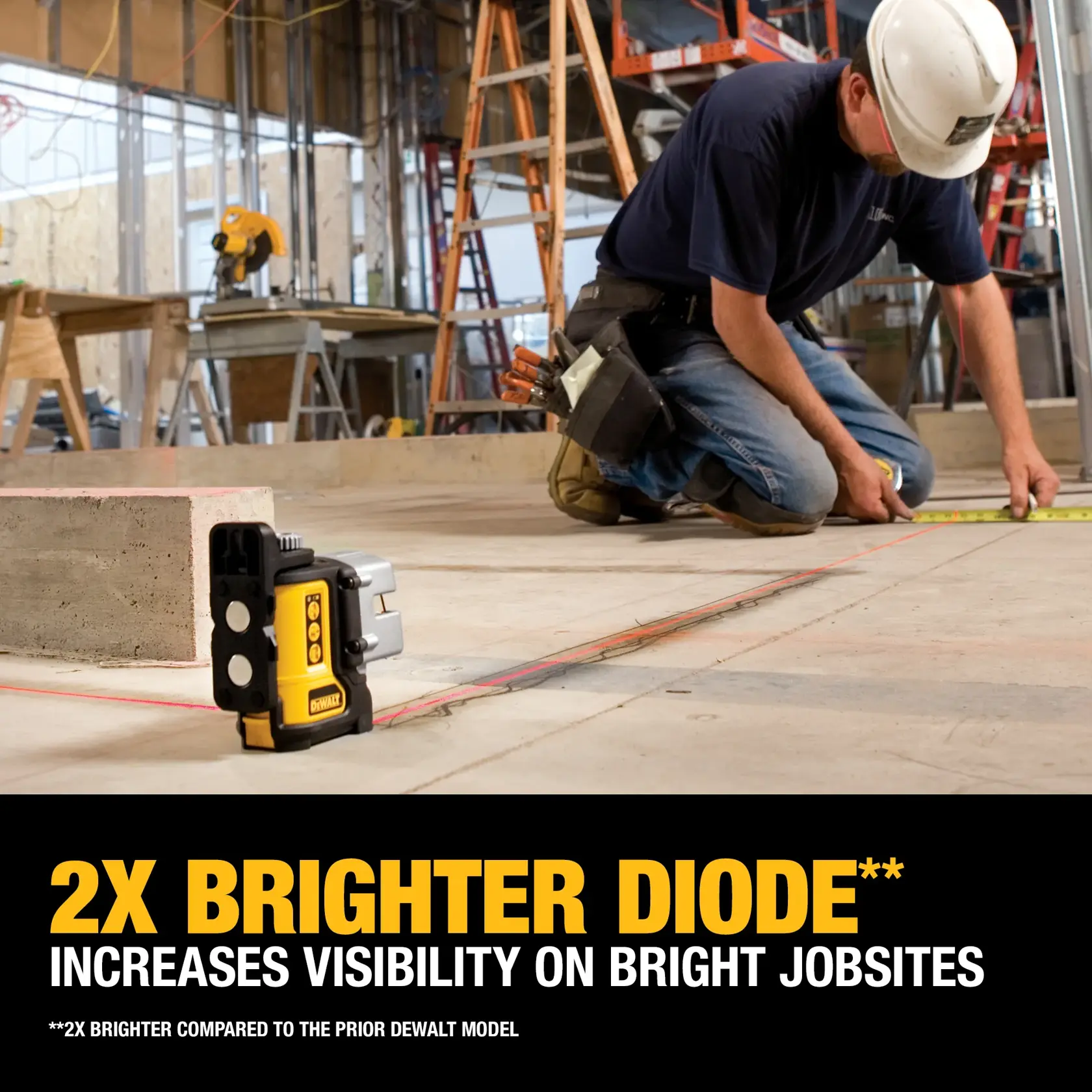DEWALT® Red Self-Leveling 3-Beam Cross Line Laser Level