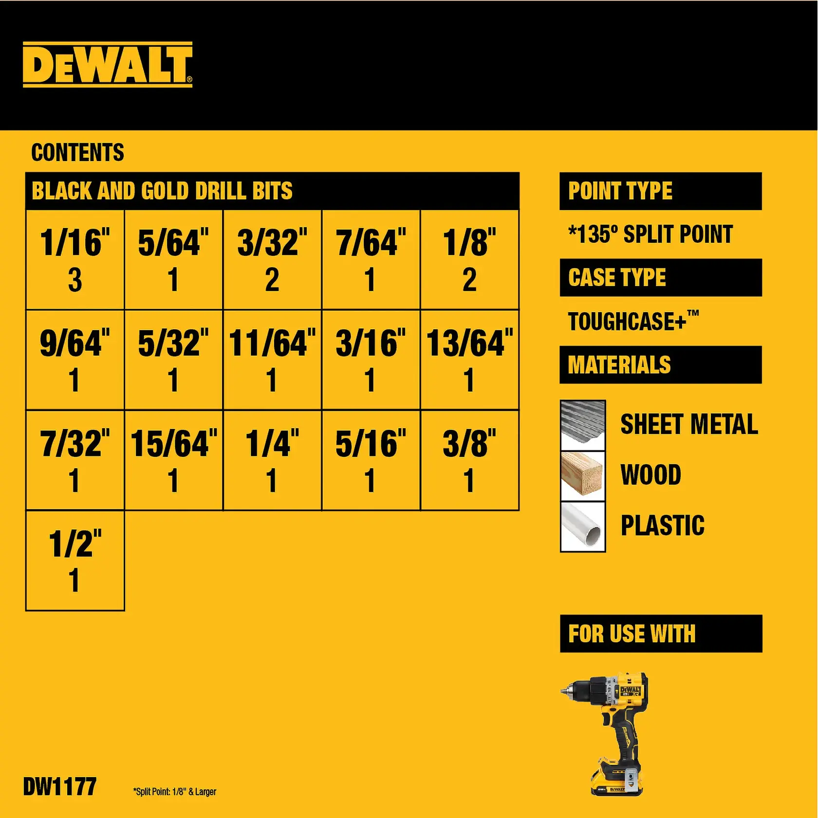DEWALT® Black And Gold Drill Bit Sets