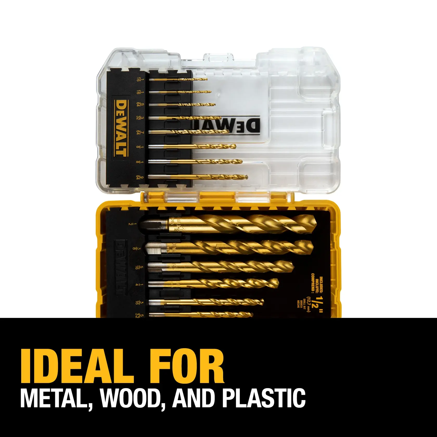 DEWALT® IMPACT READY Titanium Nitride Coating Drill Bit Sets with ToughCase+ System