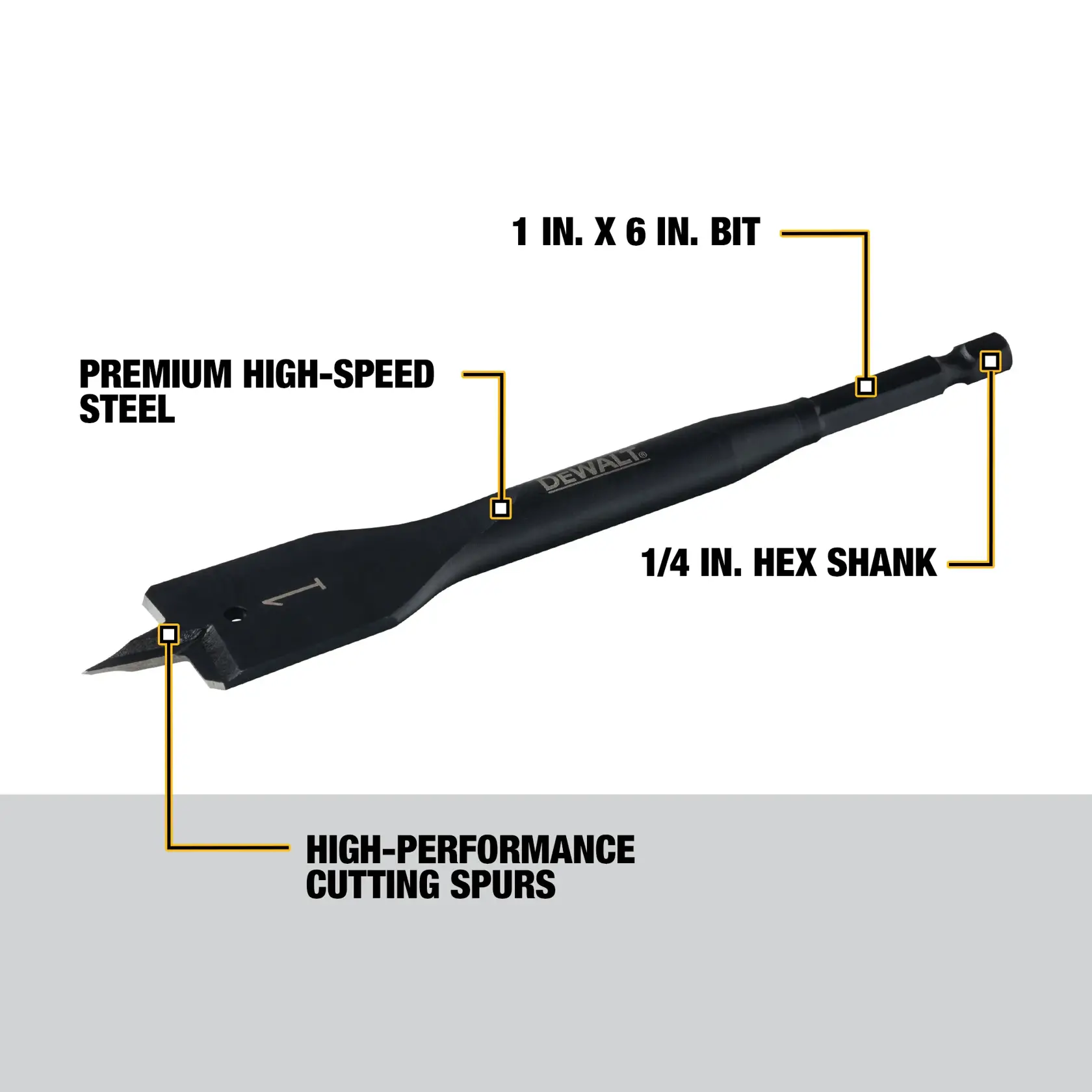 DEWALT® 1 Inch X 6 Inch Heavy Duty Spade Bit