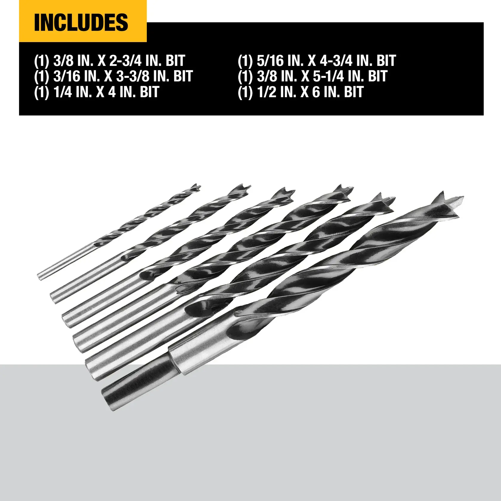 DEWALT® Brad Point Bit Set (6-pc.)
