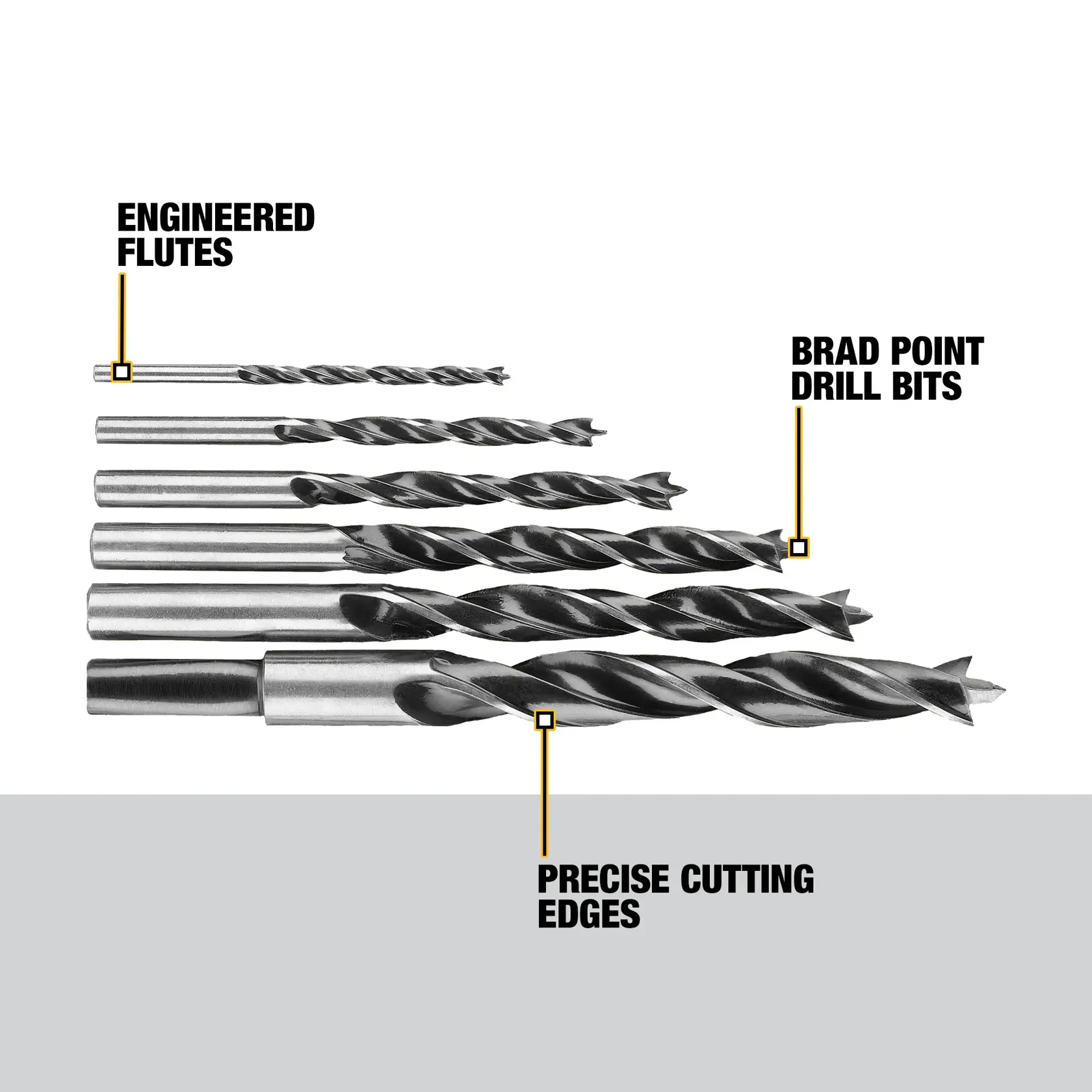 DEWALT® Brad Point Bit Set (6-pc.)