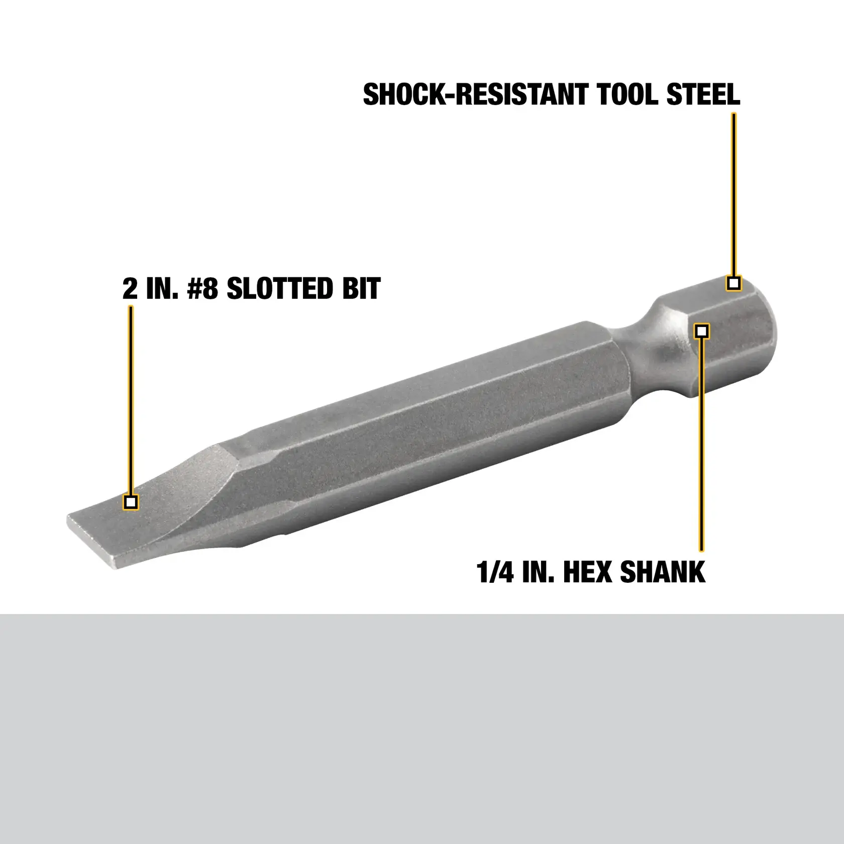 DEWALT® #8 Slotted 2-in. Power Screwdriving Bit (2-Pack)
