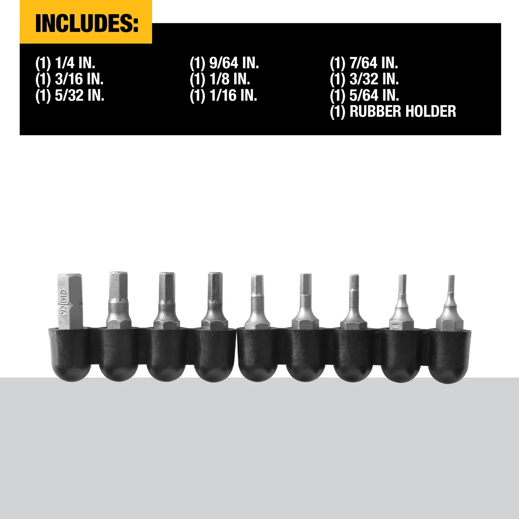 DEWALT® 9-pc. 1-in. Hex Bit Set
