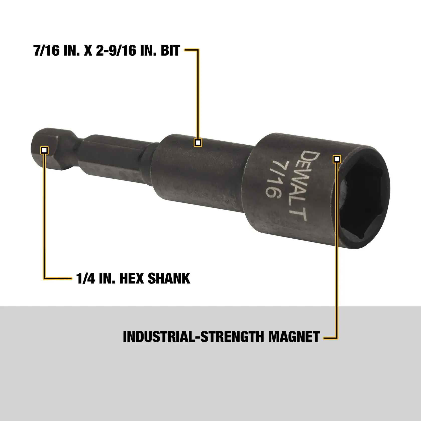 DEWALT® IMPACT READY® 7/16-in. x 2-9/16-in. Magnetic Nut Driver