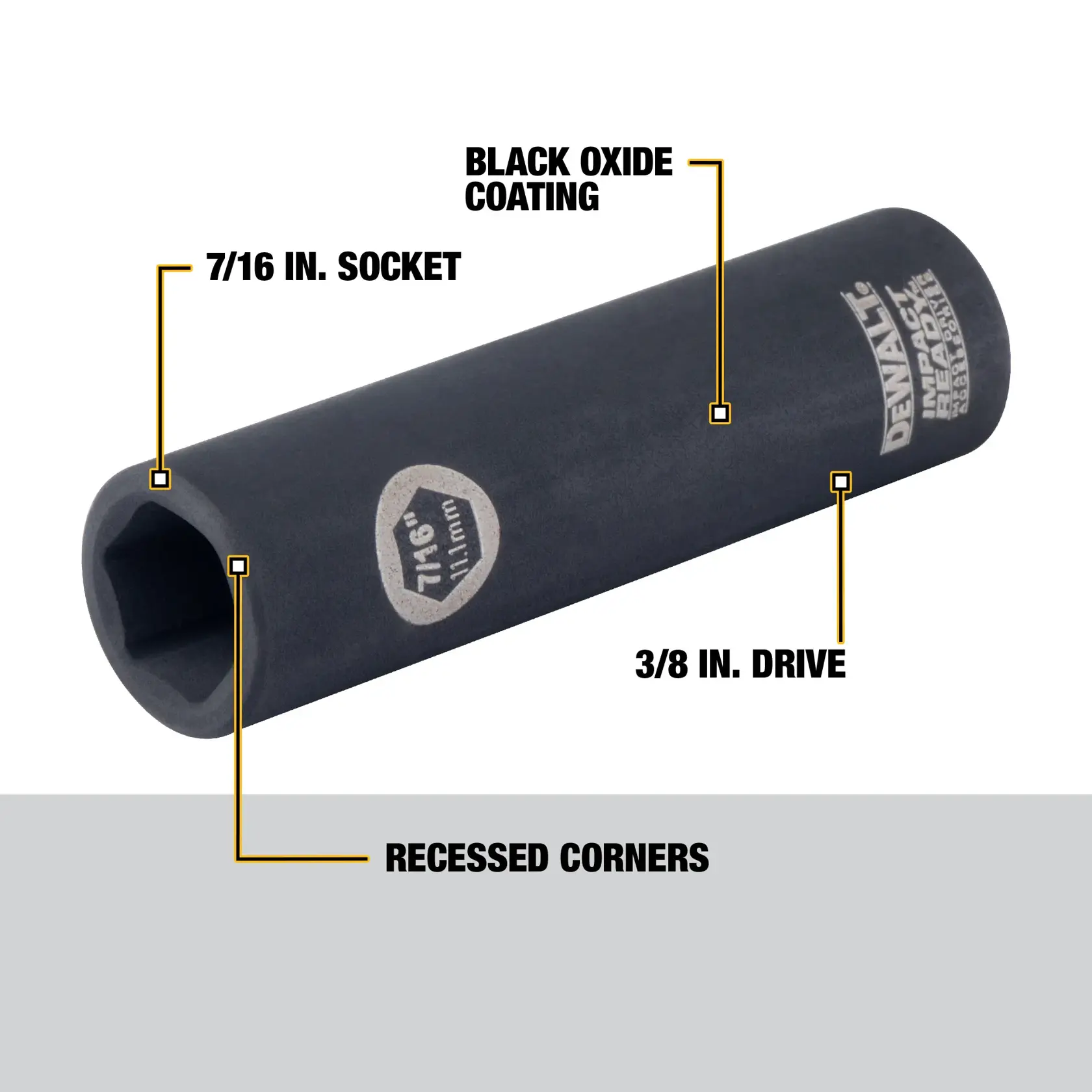 DEWALT® IMPACT READY® 1/2-in. 3/8-in. Drive 6 PT Deep Socket