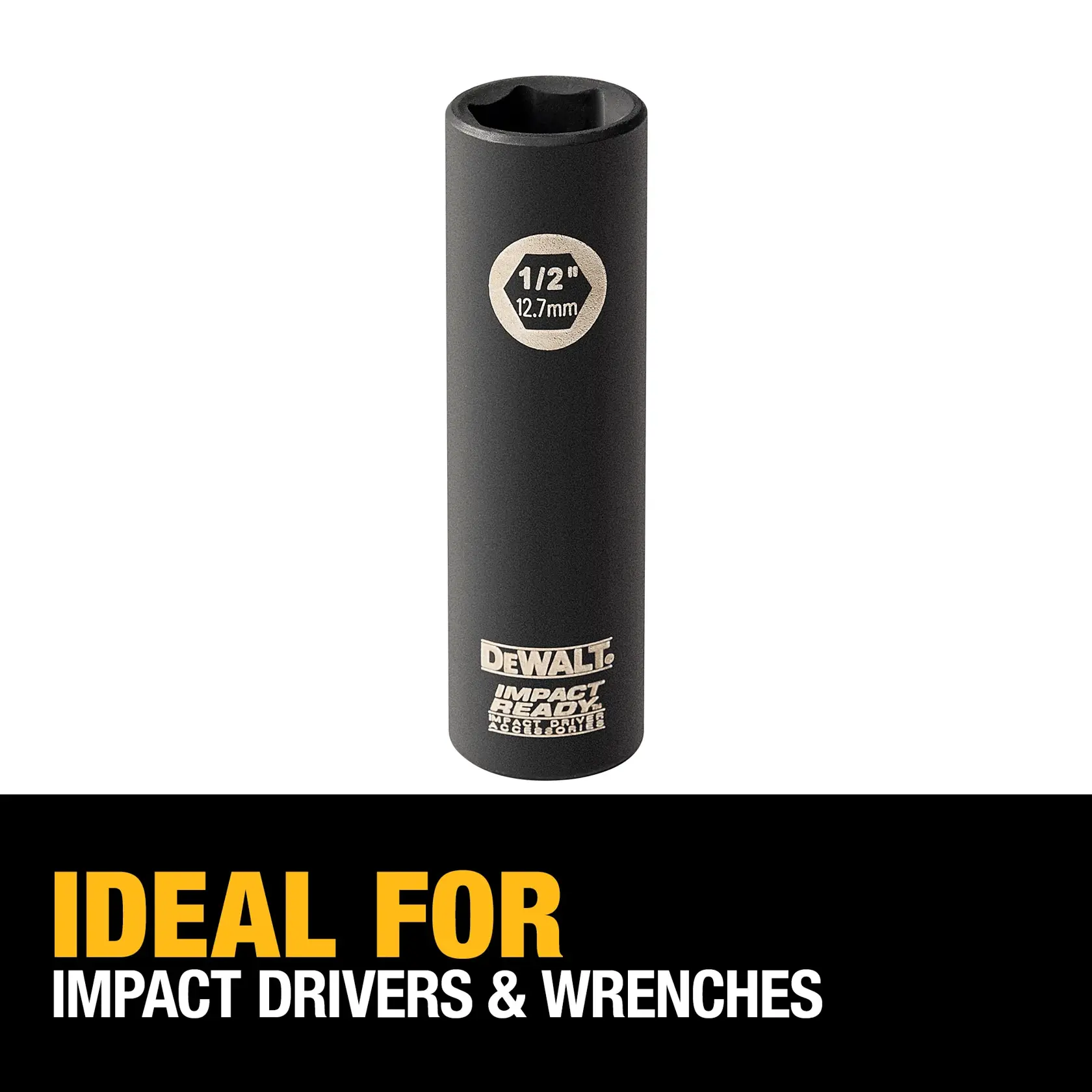 DEWALT® IMPACT READY® 3/8-in. Drive 1/2-in. 6-Point Deep Socket