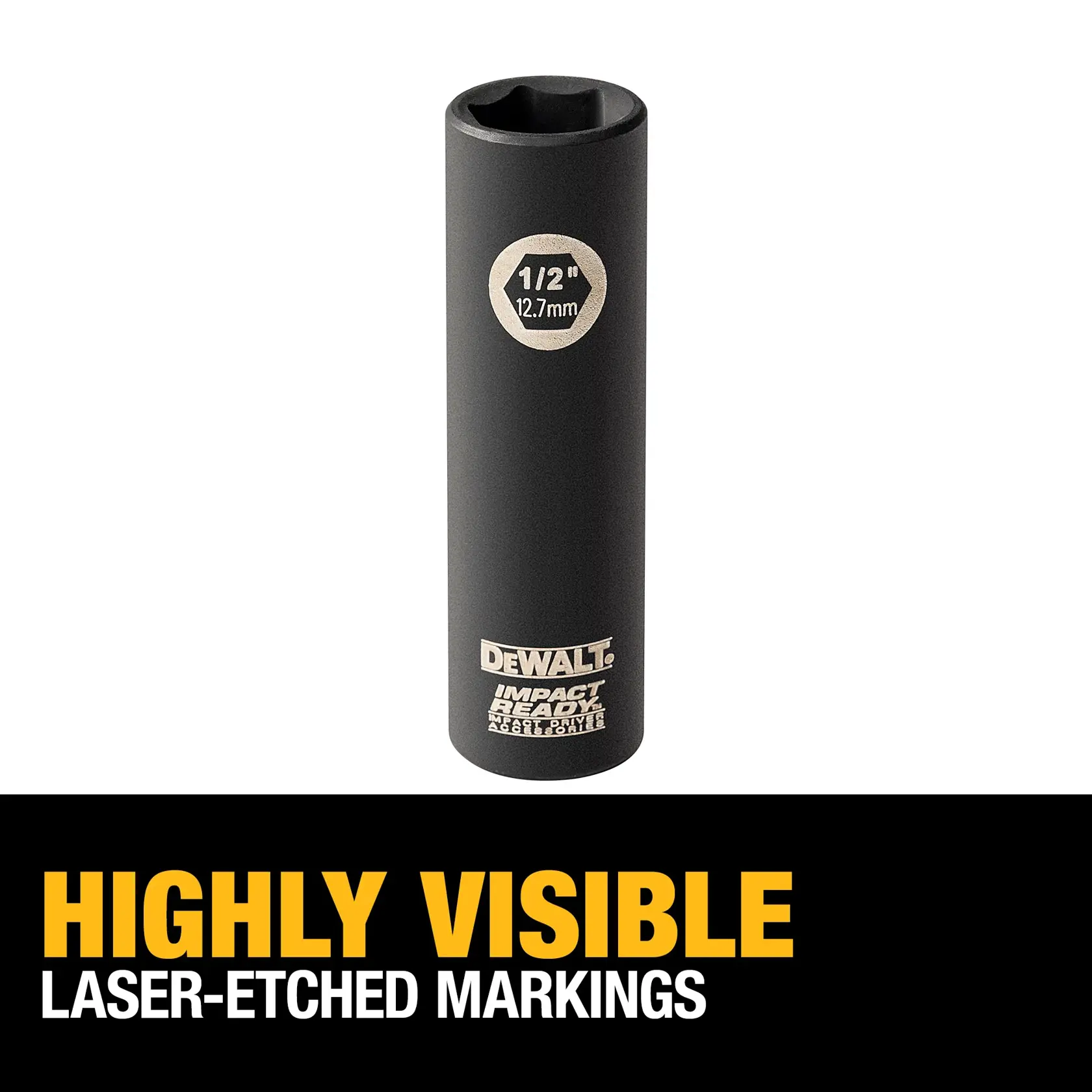 DEWALT® IMPACT READY® 3/8-in. Drive 1/2-in. 6-Point Deep Socket