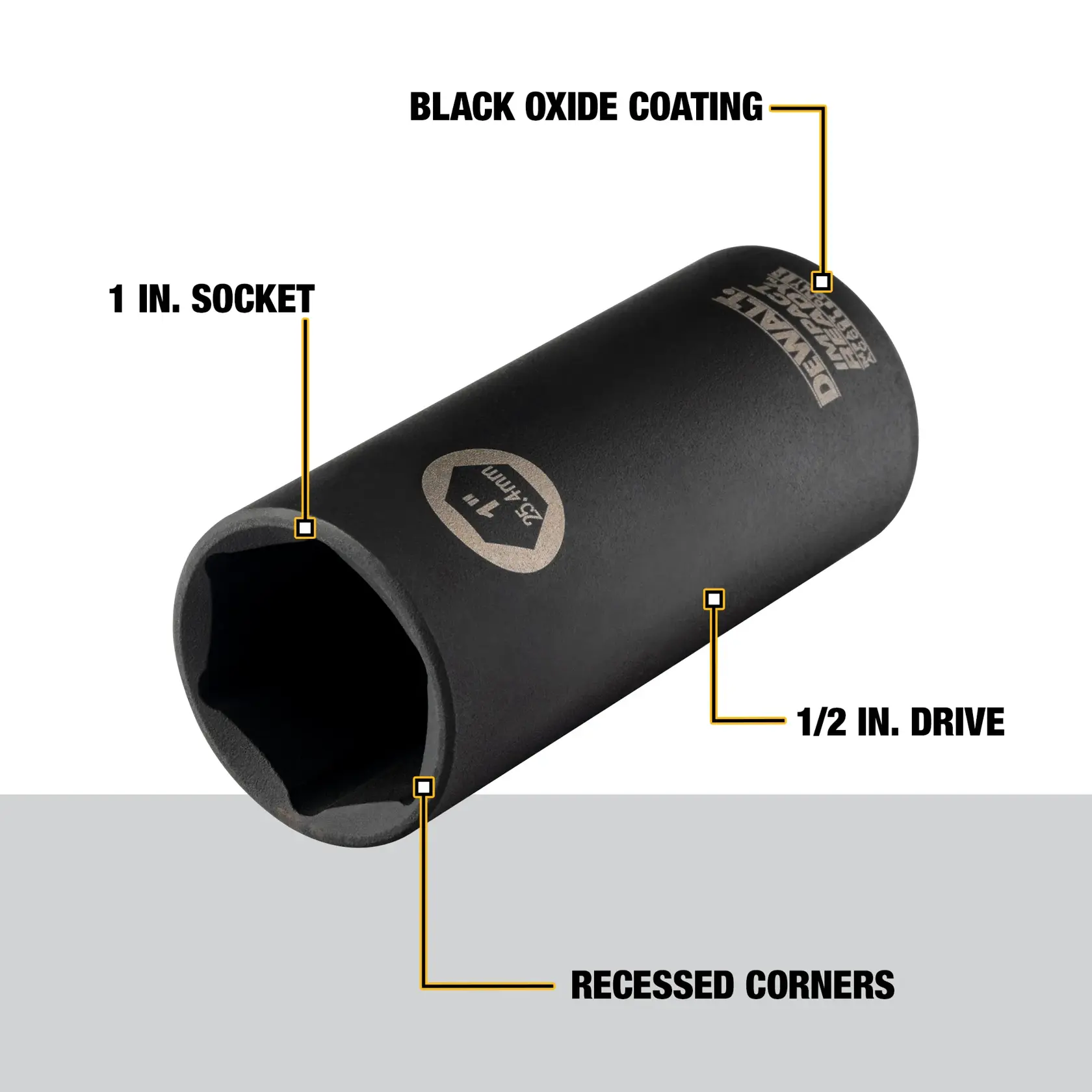 DEWALT® IMPACT READY® 1/2-in. Drive 1-in. 6-Point Deep Socket