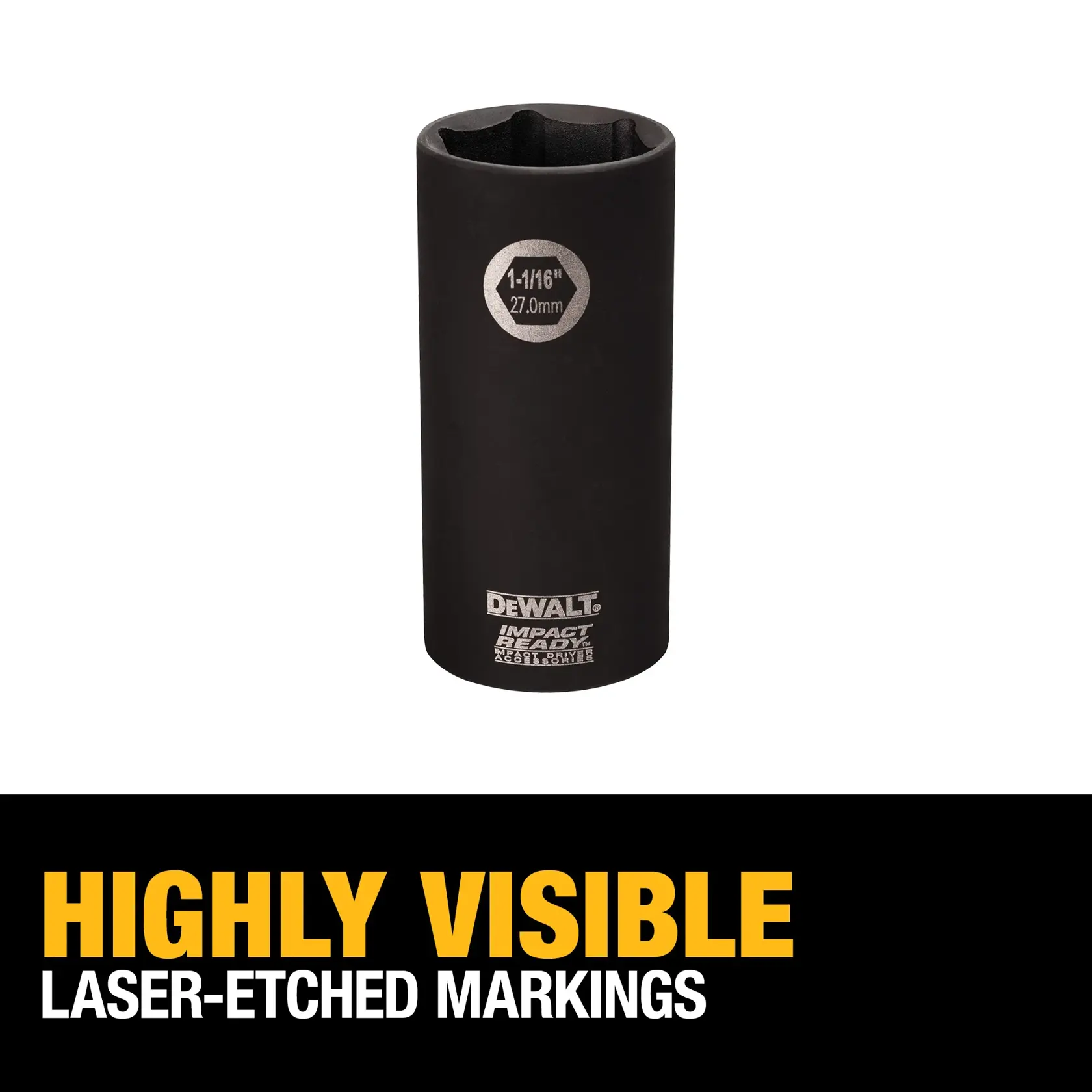 DEWALT® IMPACT READY® 1/2-in. Drive 1-1/16-in. 6-Point Deep Socket