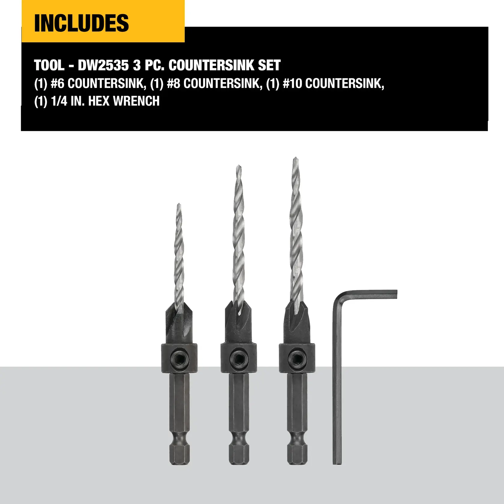 DEWALT® 3-pc. Countersink Set (#6, #8, #10)