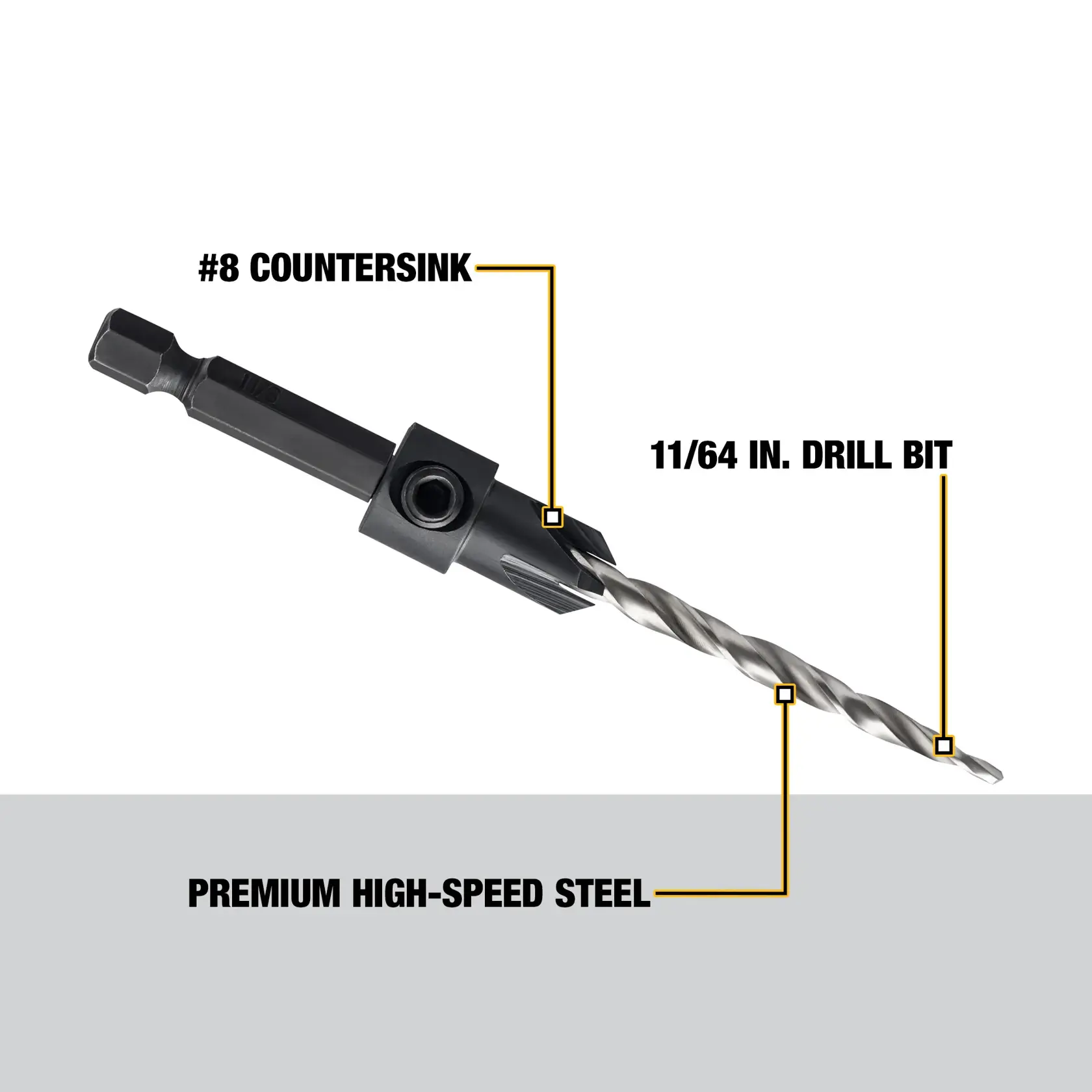 DEWALT® #8 Countersink with 11/64“ Drill Bit
