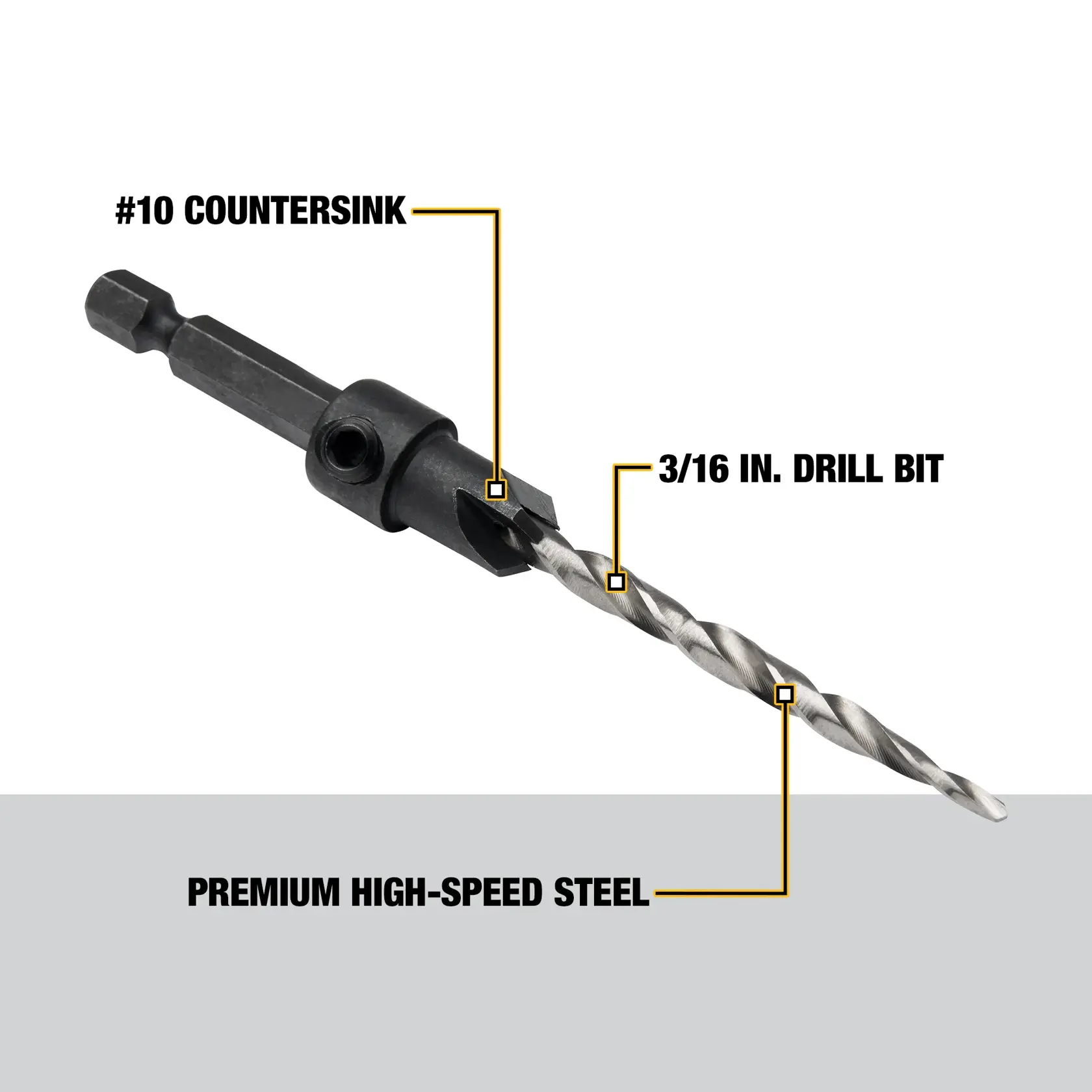 DEWALT® #10 Countersink with 3/16“ Drill Bit