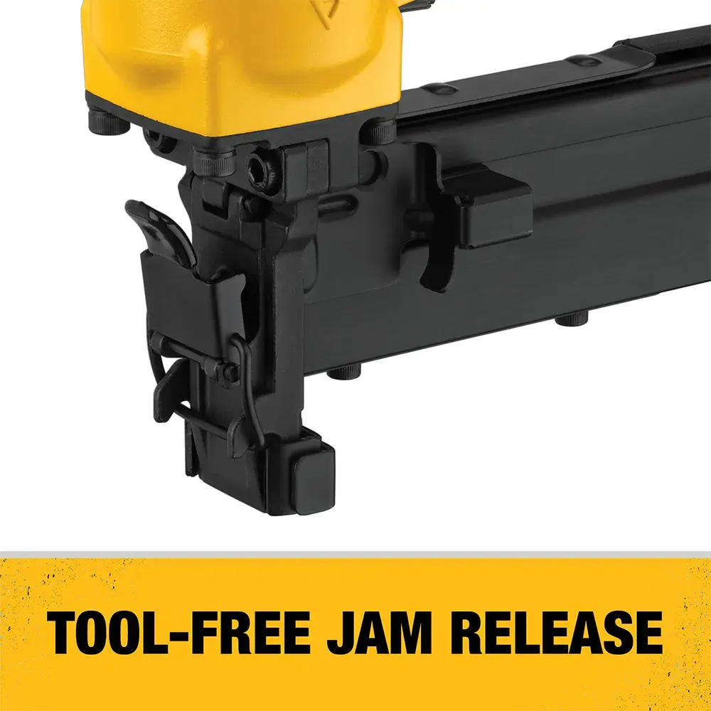 Wide crown lathing stapler being used by a person to lath on wall.rn