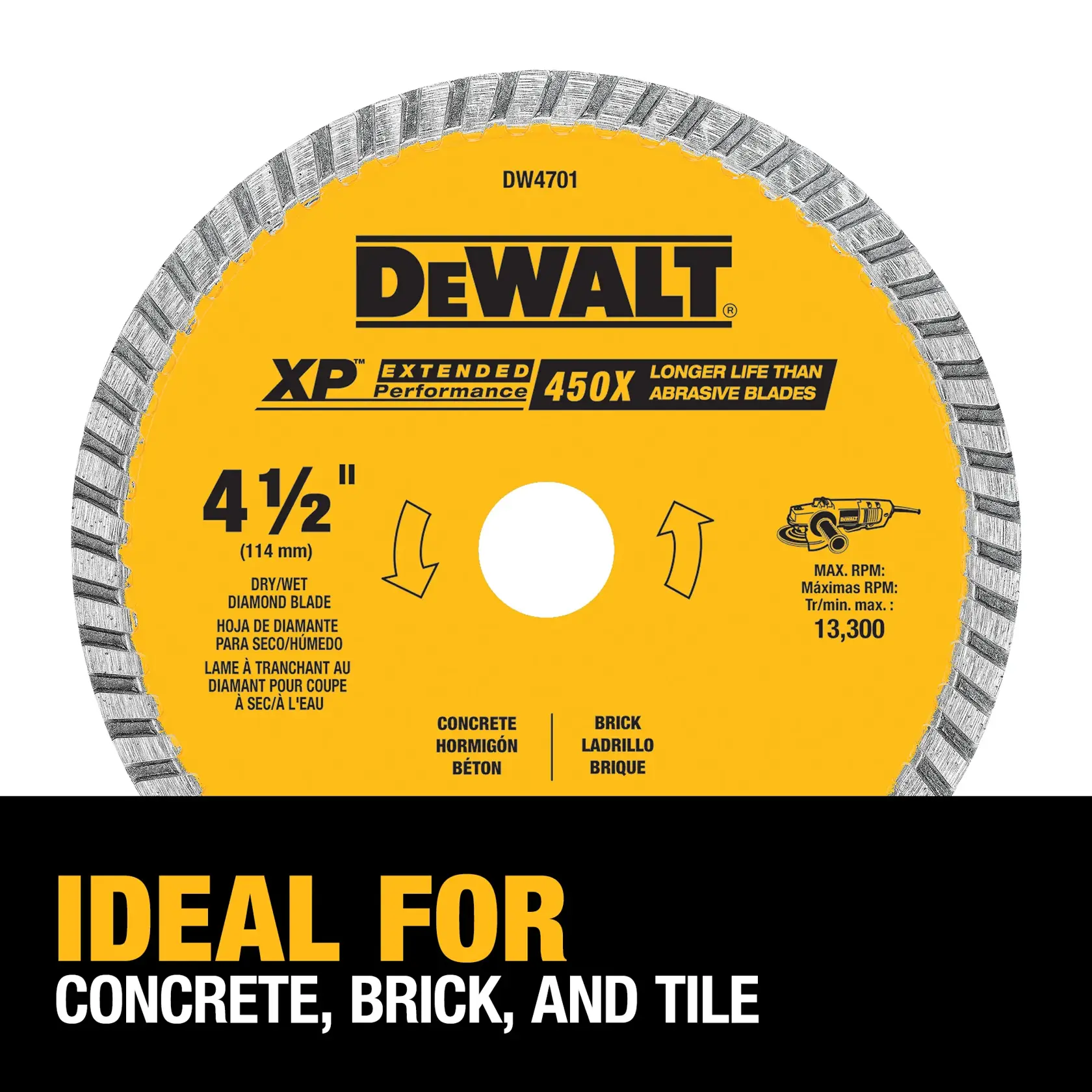 XP™ 4-1/2-In. Wet/Dry Turbo Diamond Blade For Concrete & Masonry