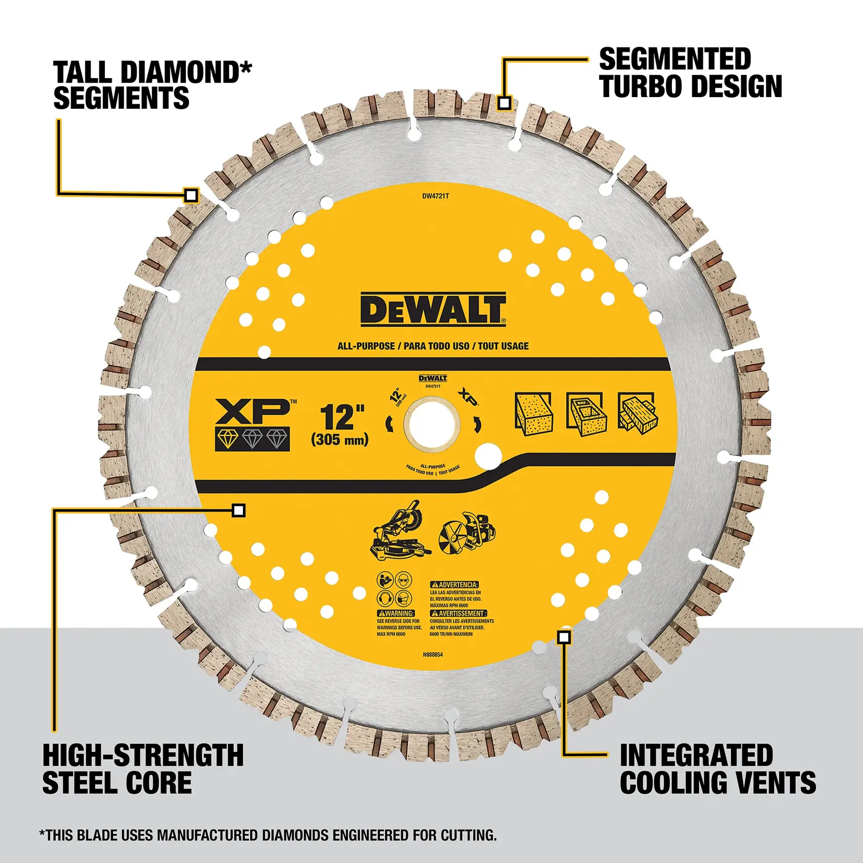 DEWALT® 12-in. XP Turbo Segmented Diamond Blade