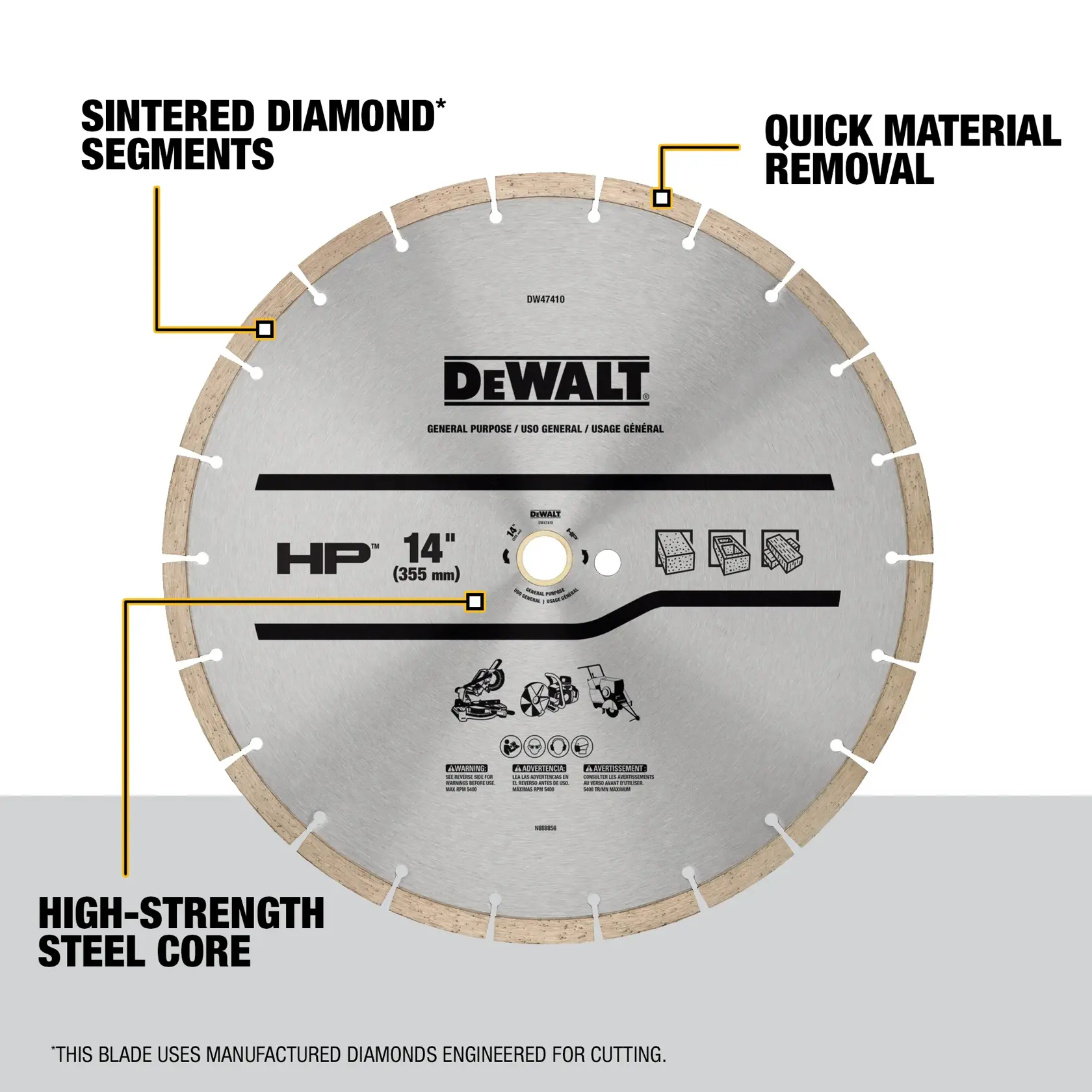 DEWALT® HP General Purpose Segmented Diamond Blade