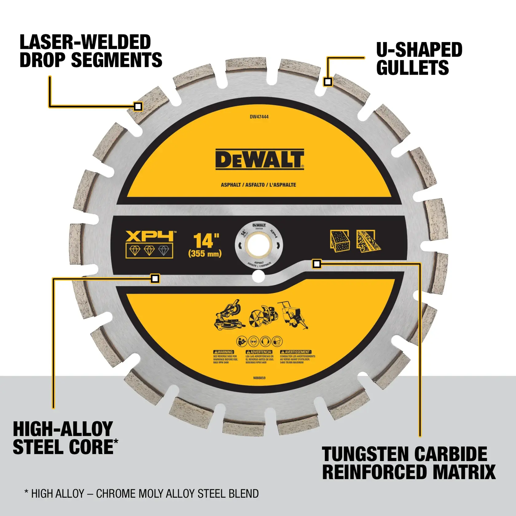 DEWALT® XP4™ 14-in. Asphalt Segmented Diamond Blade
