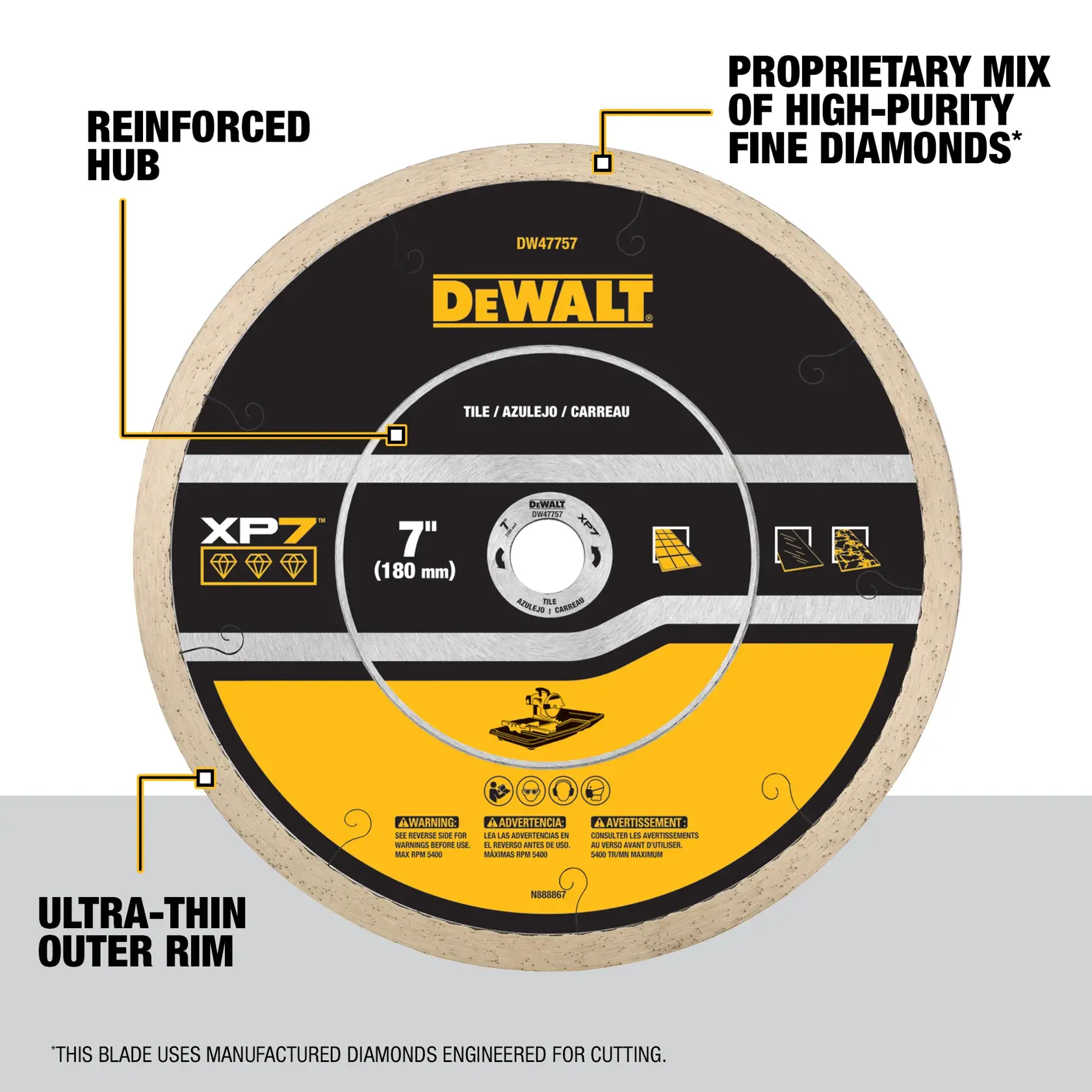 DEWALT® XP7™ 7-in. Tile Diamond Blade