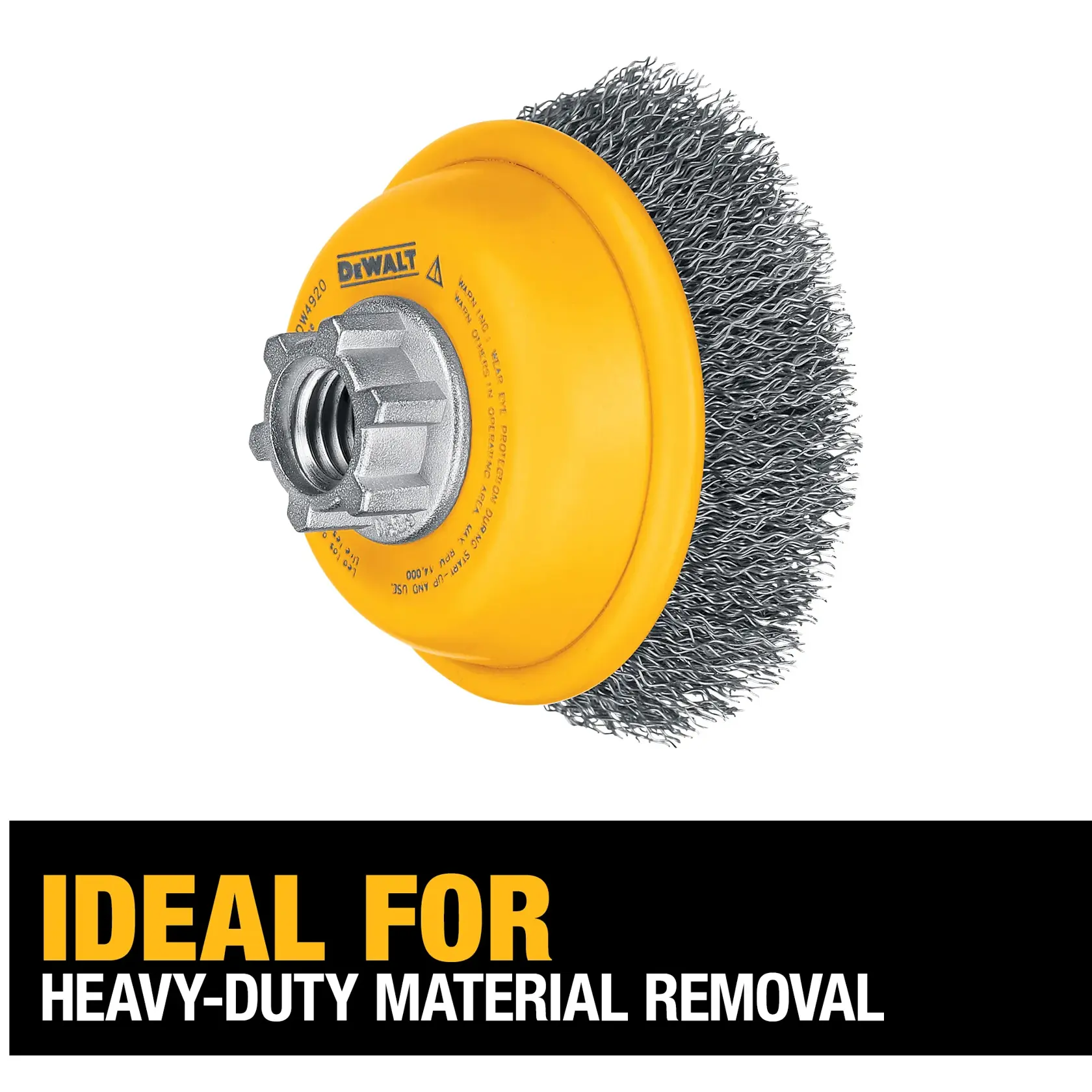 DEWALT® HP™ 3-in. x 0.014-in. x 5/8-in.-11 Carbon Crimped Wire Cup Brush