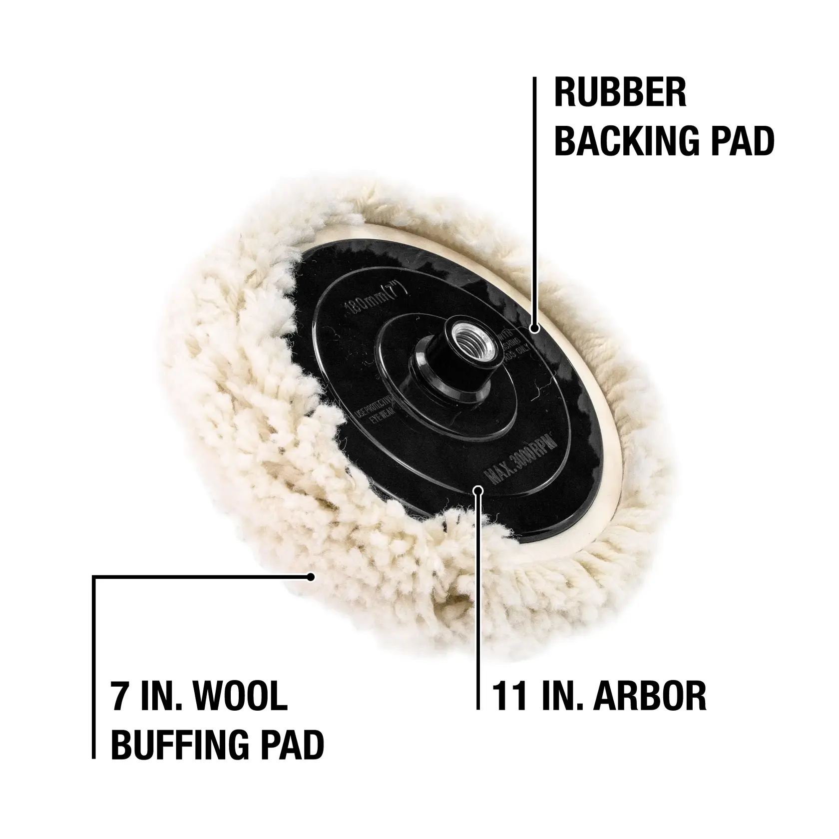 DEWALT® 6-in. x 5/8-in.-11 Hook & Loop Backing Pad with Cotton Polishing Buff