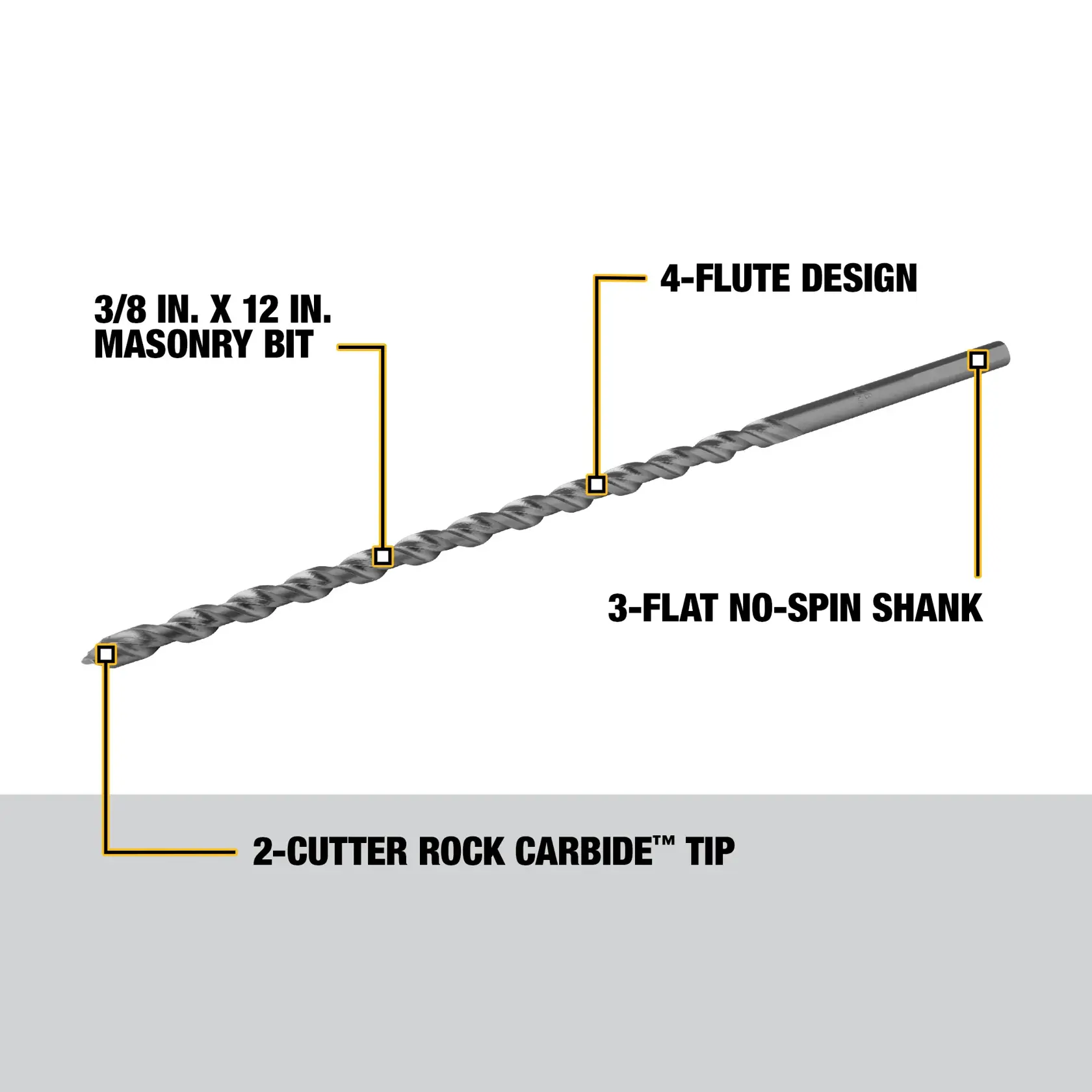 DEWALT® 3/8X12 Round Shank Bit