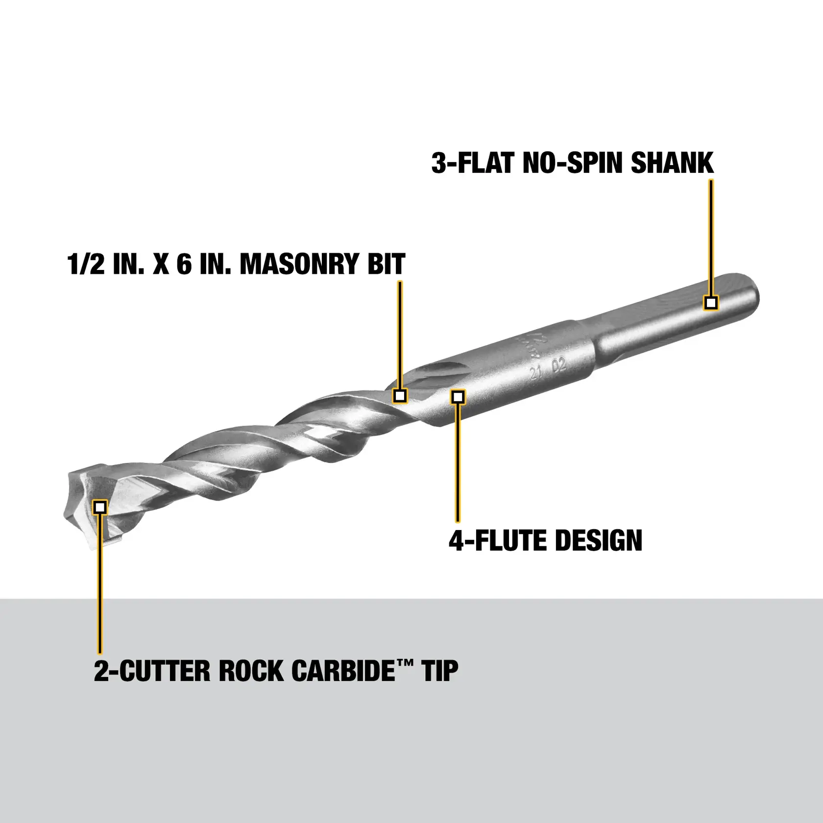 DEWALT® 1/2X6 Round Shank Bit