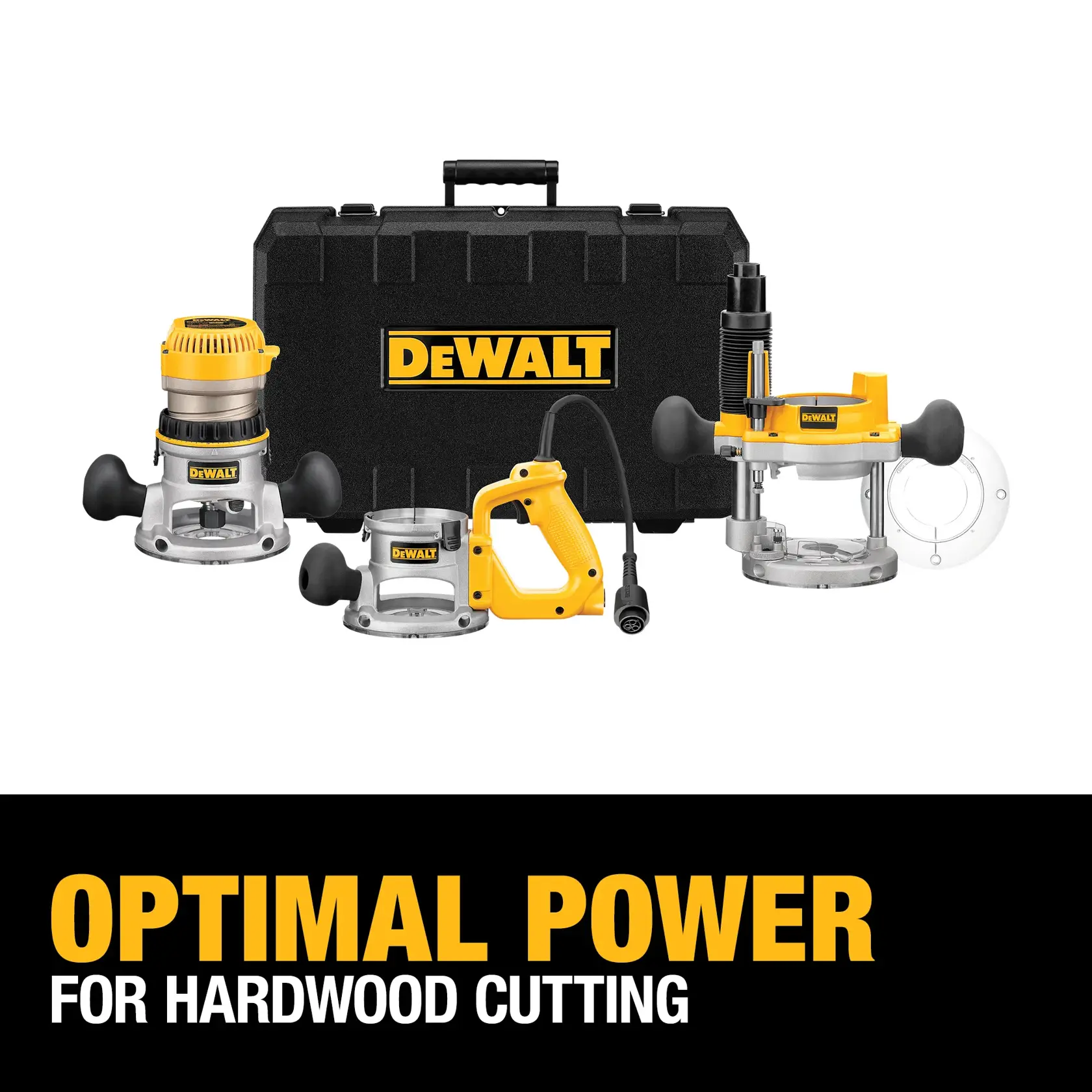 DEWALT® 2-1/4 HP (maximum motor HP) Three Base Router Kit