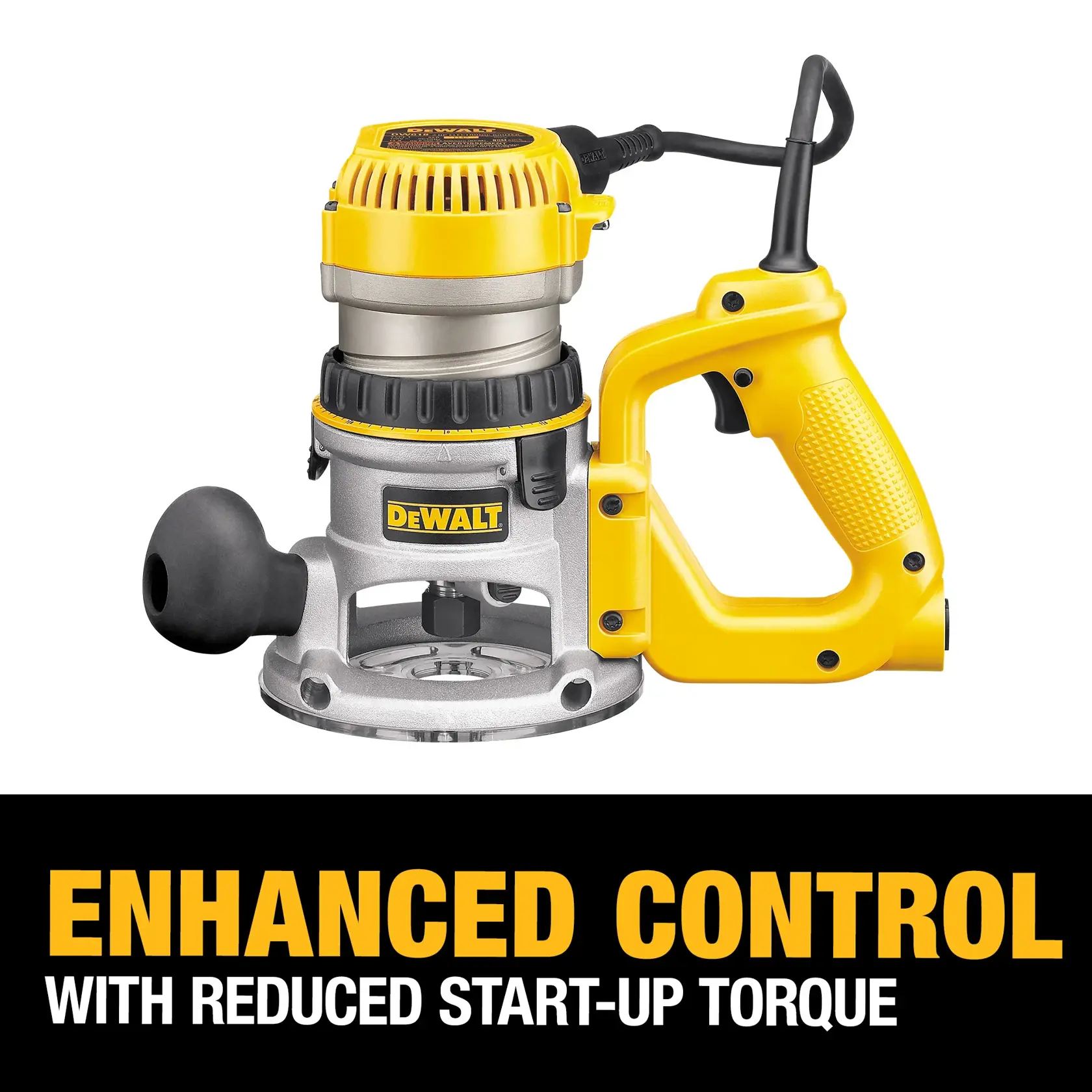 DEWALT® 2-1/4 HP (maximum motor HP) EVS D-Handle Router with Soft Start