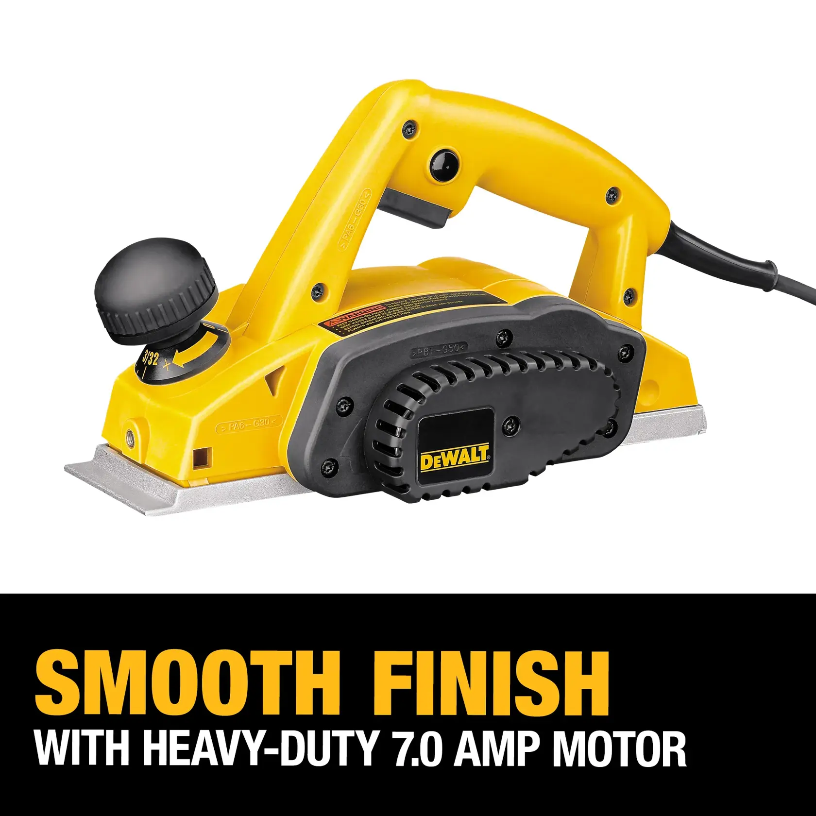 DEWALT® 3-1/4-in. (83mm) Corded Electric Planer Kit with 3/32-in. (2.5mm) Depth of Cut