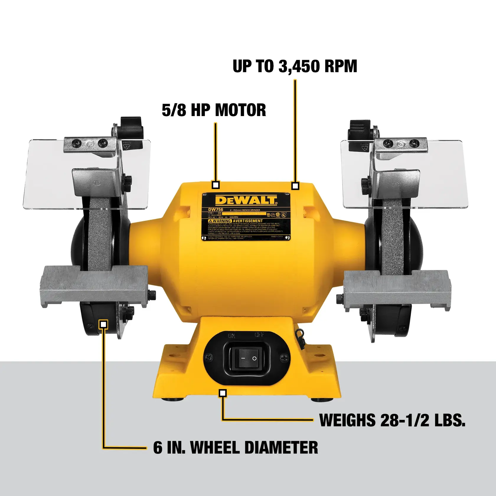 DEWALT® 6-in. (150mm) Bench Grinder
