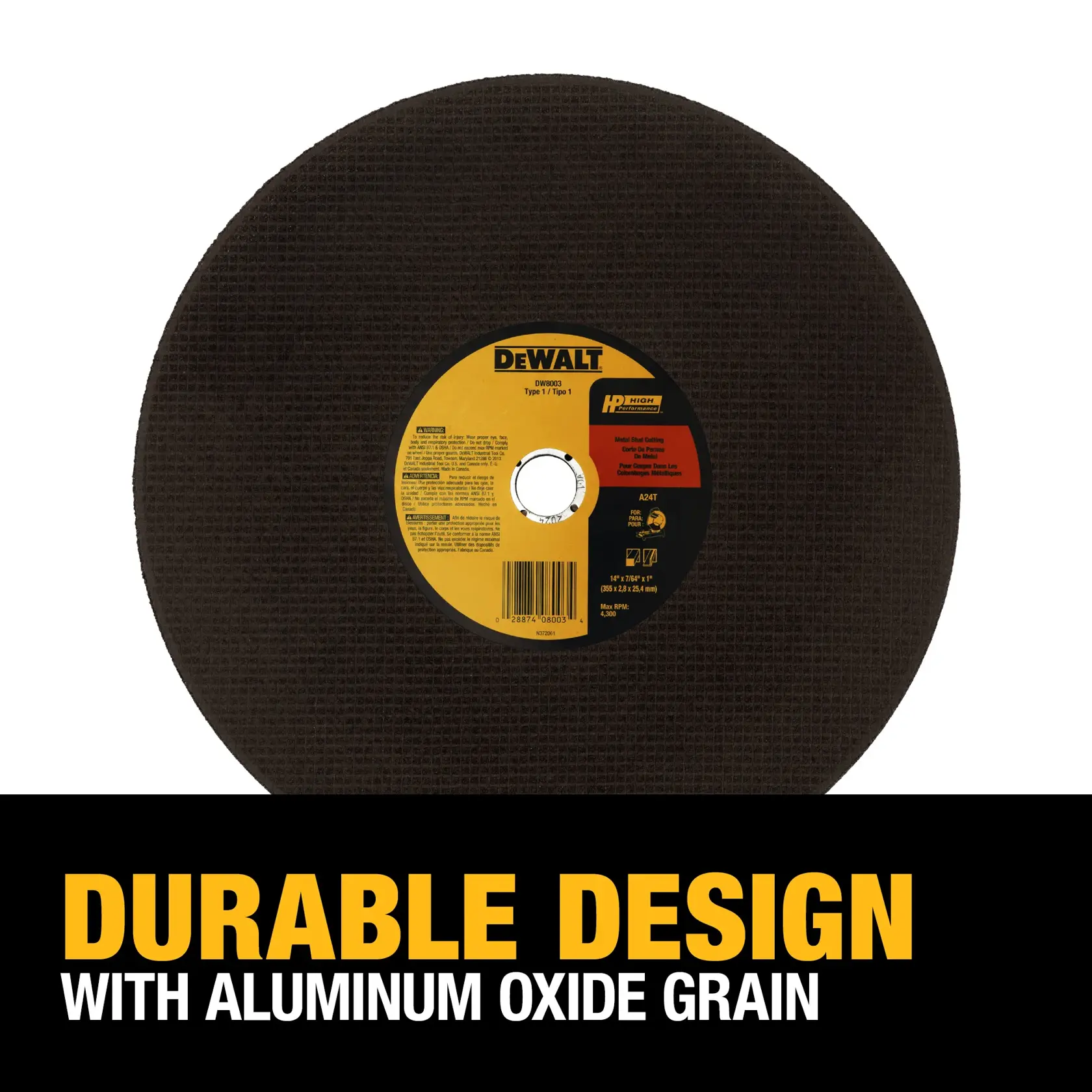 DEWALT® 14-in. (355mm) T41 Metal Cutting Chop Saw Wheel