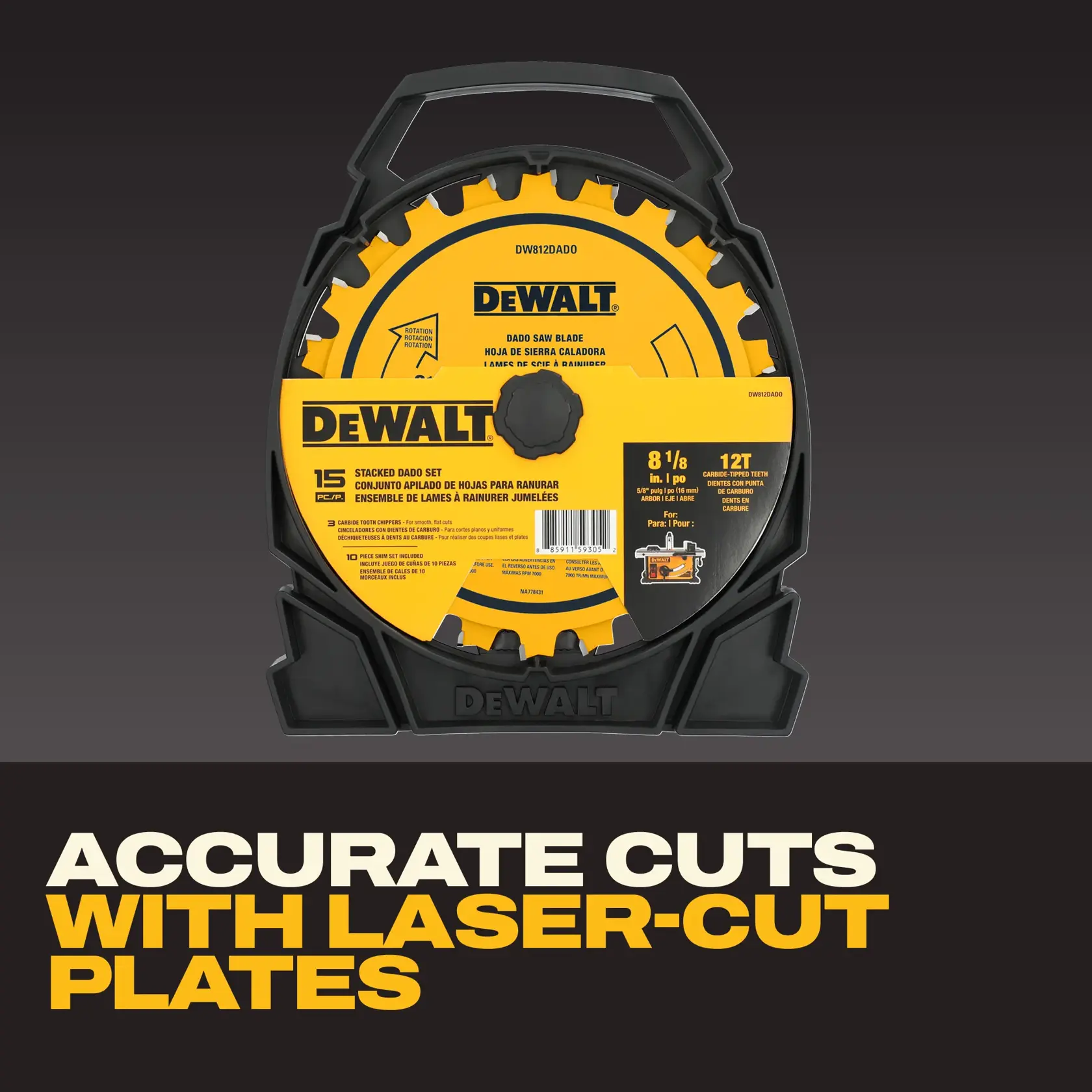 15-Piece 8-1/2-In. 12T Dado Blade Set