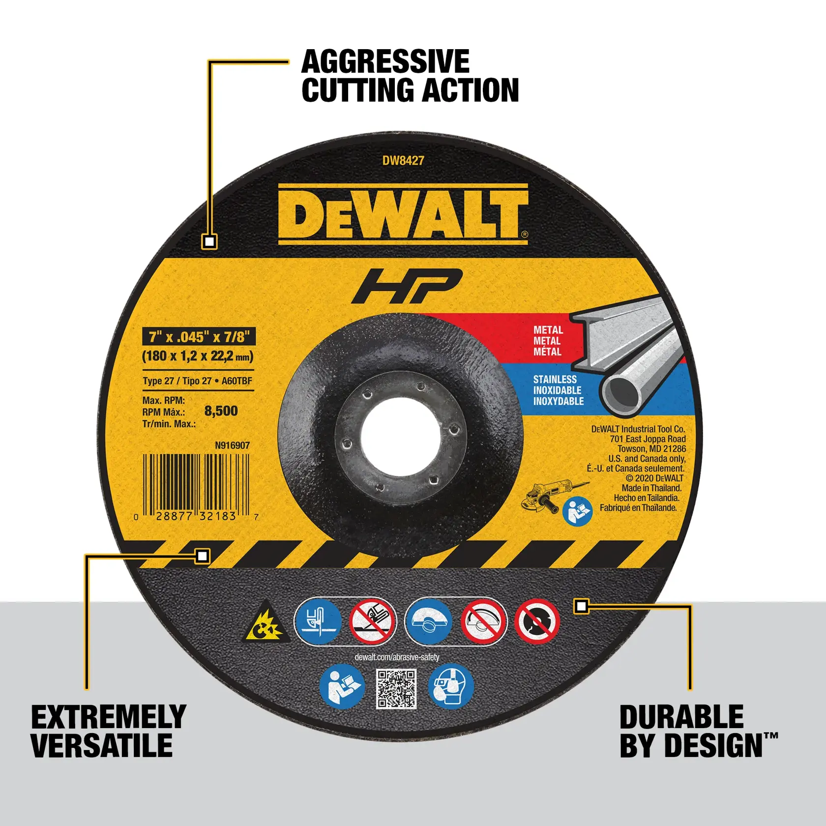 DEWALT® 7-in. (178mm) T27 Cutting Wheel