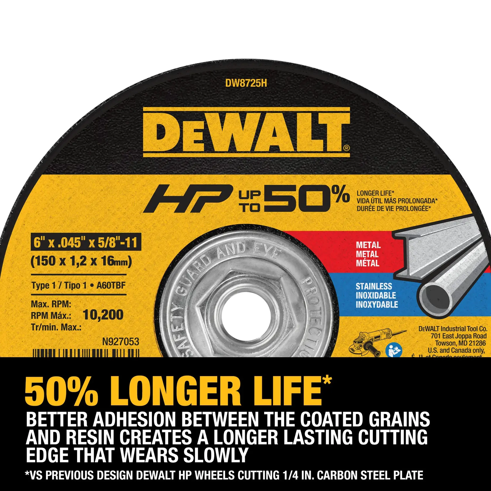 DEWALT® HP™ 7-in. x .045-in. x 5/8-in.-11 T1 Cut-Off Wheel