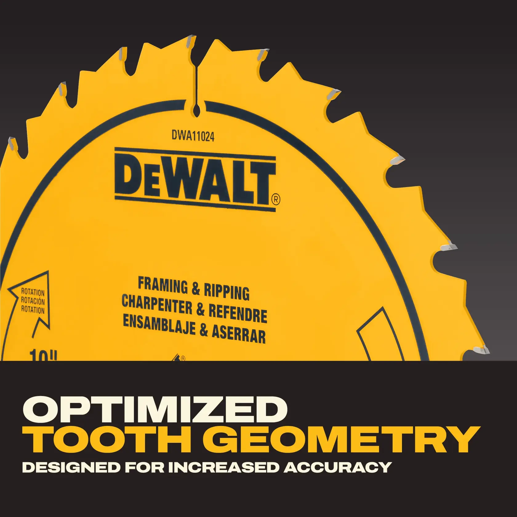DEWALT® 10-in. (254mm) 24 Tooth General Purpose Saw Blade