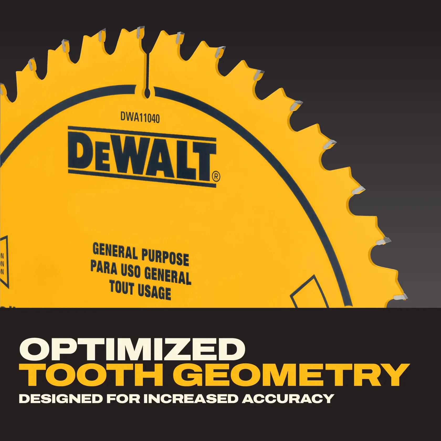 DEWALT® 10-in. (254mm) 40 Tooth Carbide Table Saw Blade with 5/8-in. Arbor