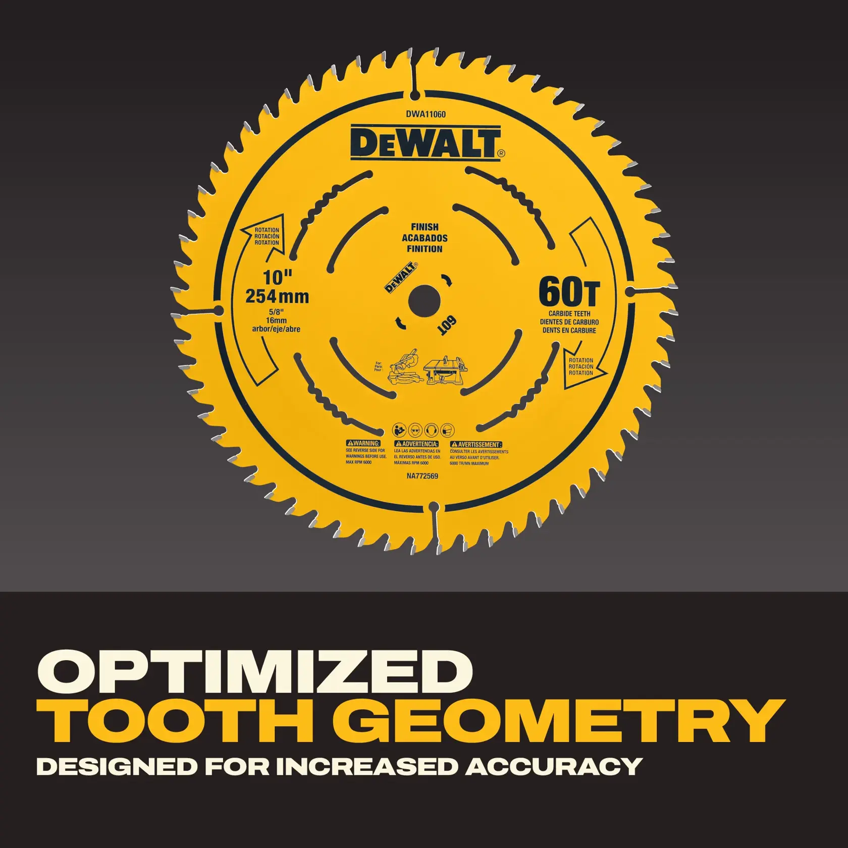 DWA110CMB DEWALT 10-inch Miter Saw Blade 2 Pack Feature Optimized Tooth Geometry