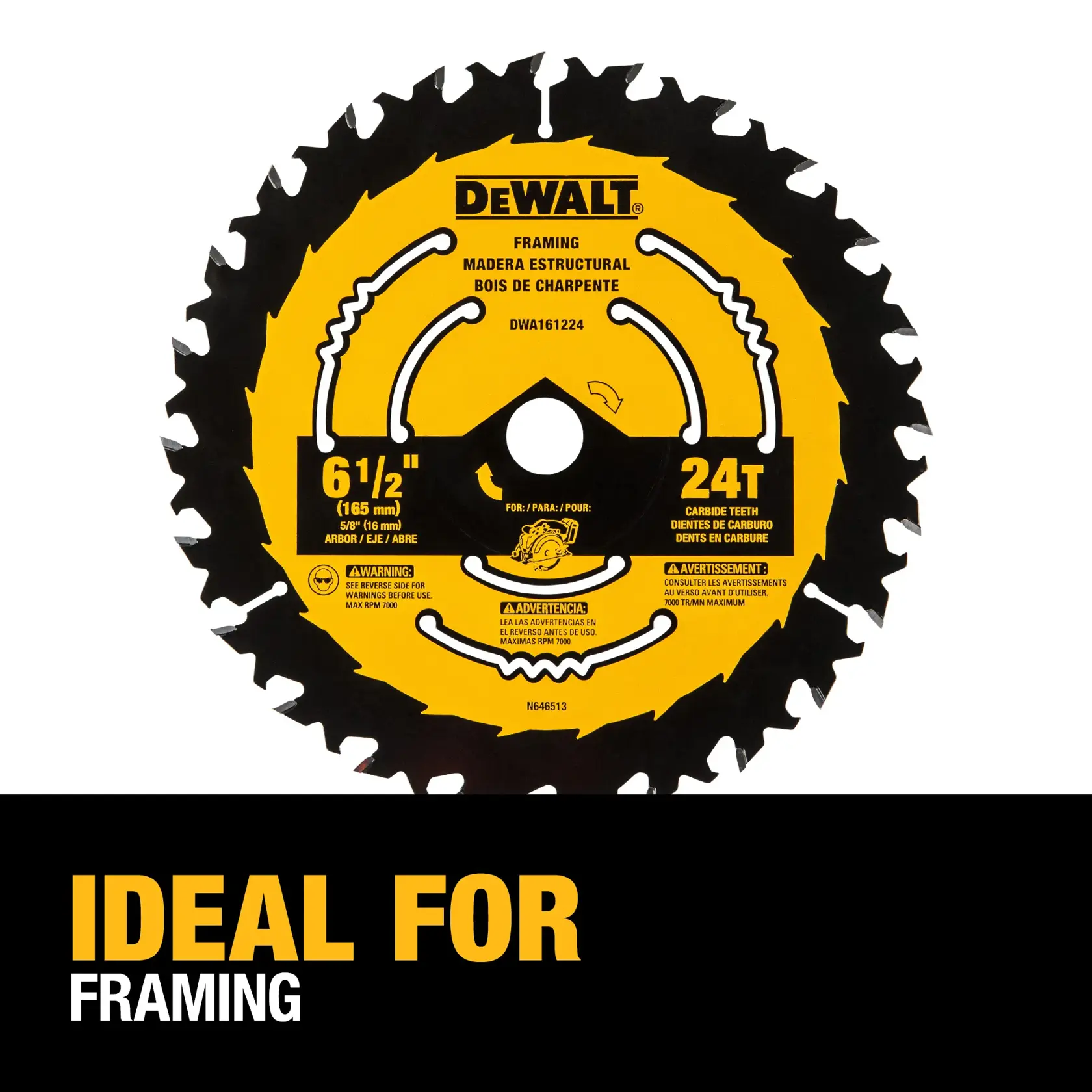 DEWALT® 6-1/2-in. 24-Tooth Circular Saw Blade