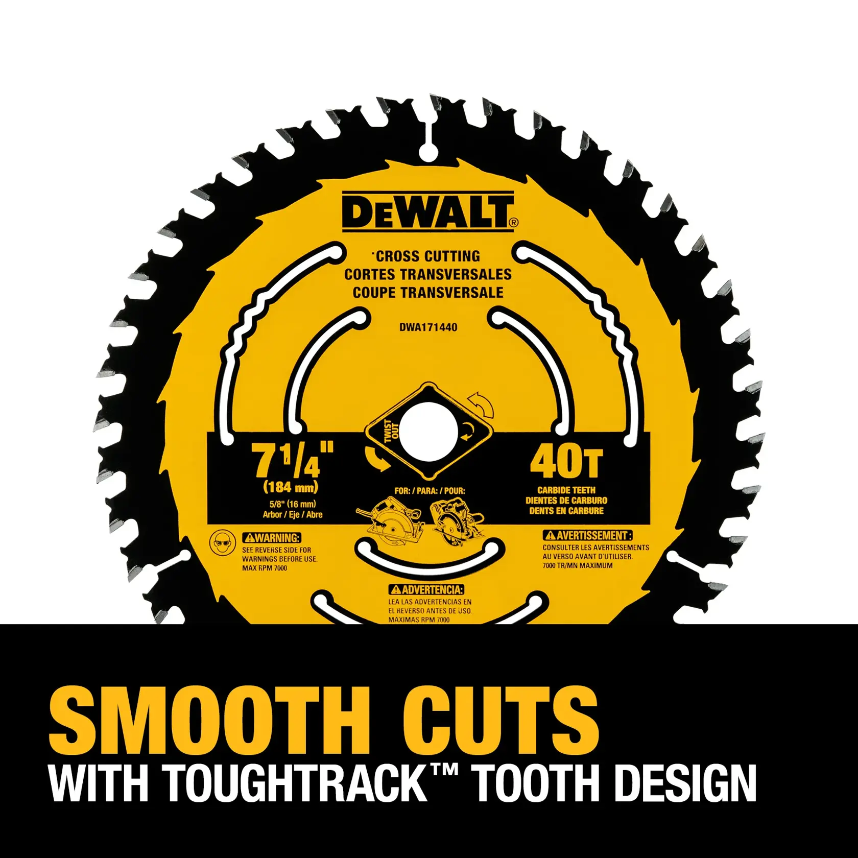 DEWALT® 7-1/4-in. Carbide Circular Saw Blade 40 Tooth with 5/8 in Arbor